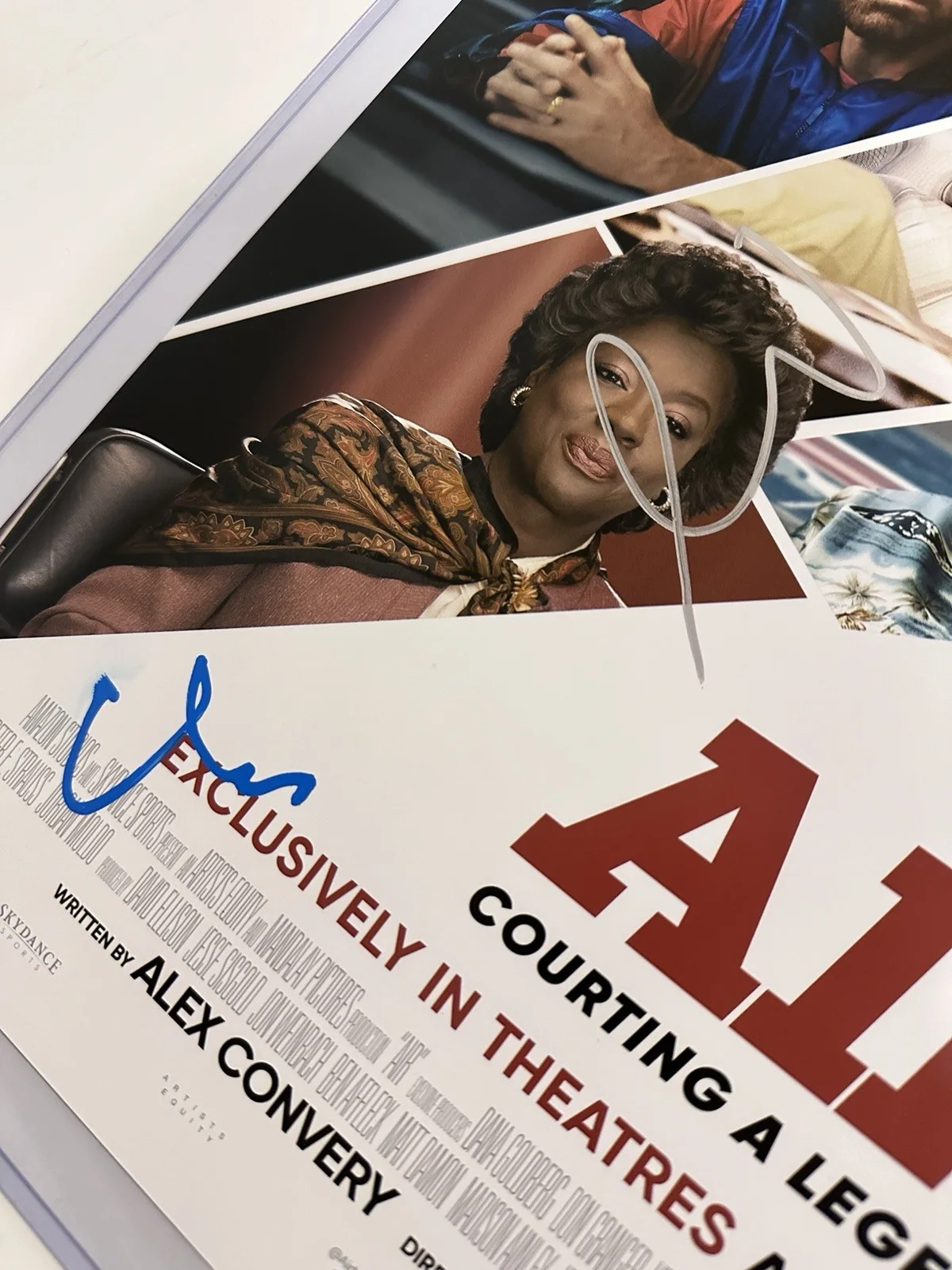 Air Movie Poster Ben Affleck Matt Damon Signed PSA Certified Autograph, image 3