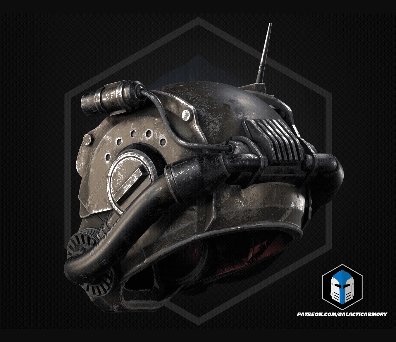 The Fallout NCR Power Armor Helmet 3D printed raw, image 2