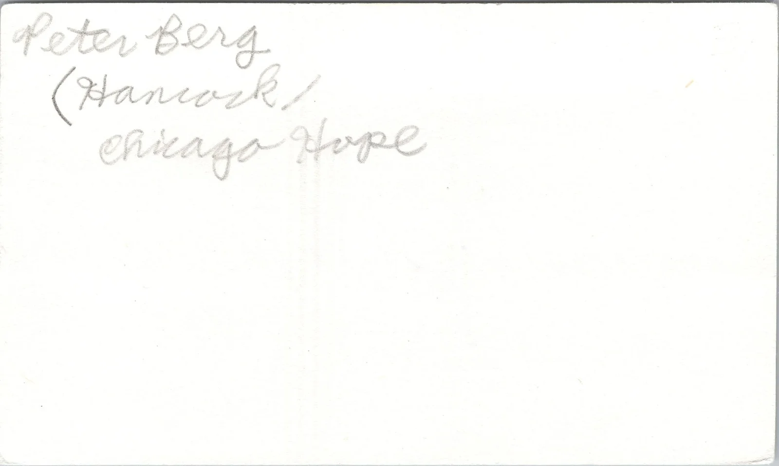 Peter Berg — Peter Berg Signed 3x5 Index Card Chicago Hope Autographed, image 2