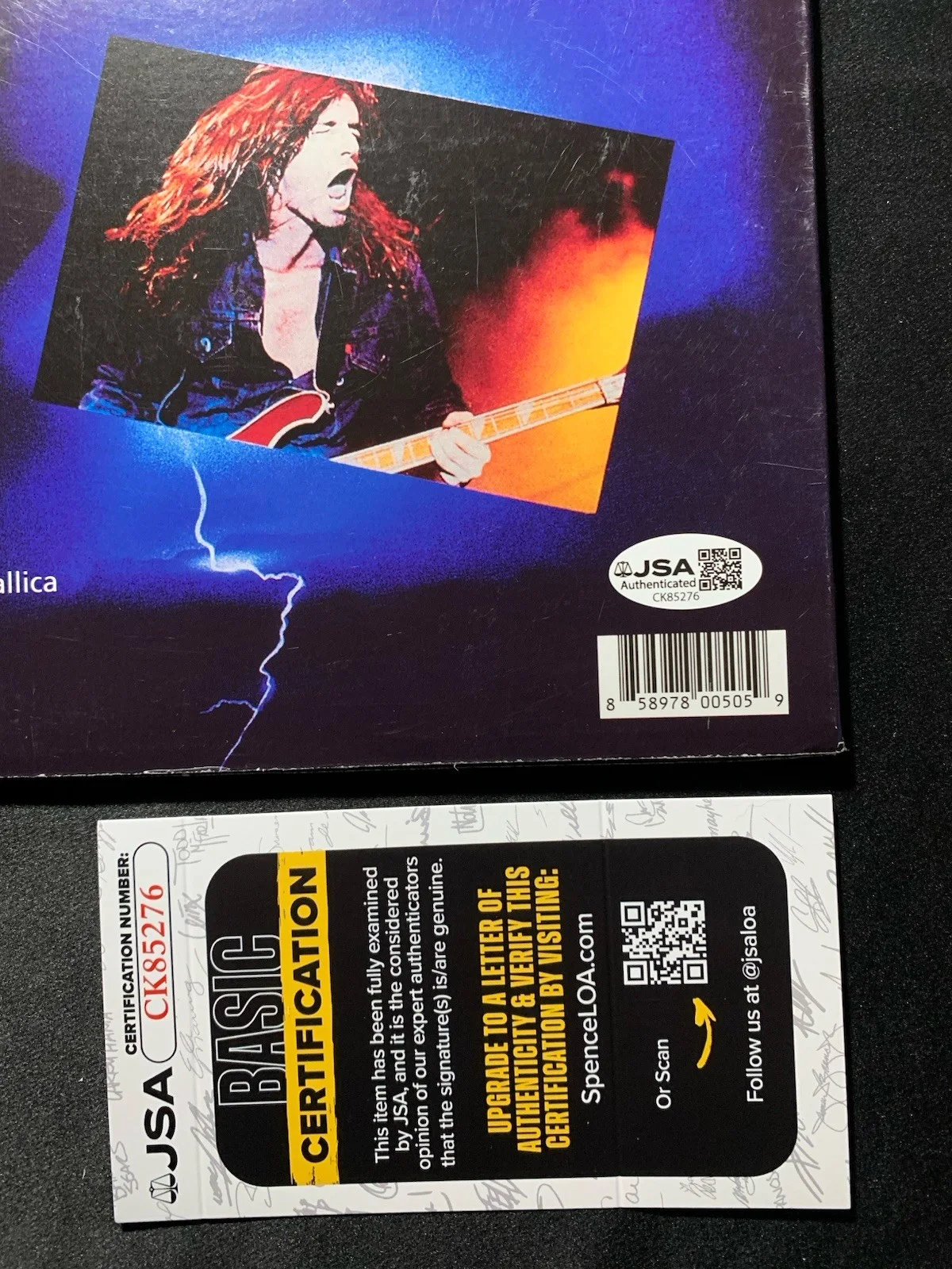 Lars Ulrich Signed Metallica Ride The Lightning Vinyl LP Record JSA Coa, image 2