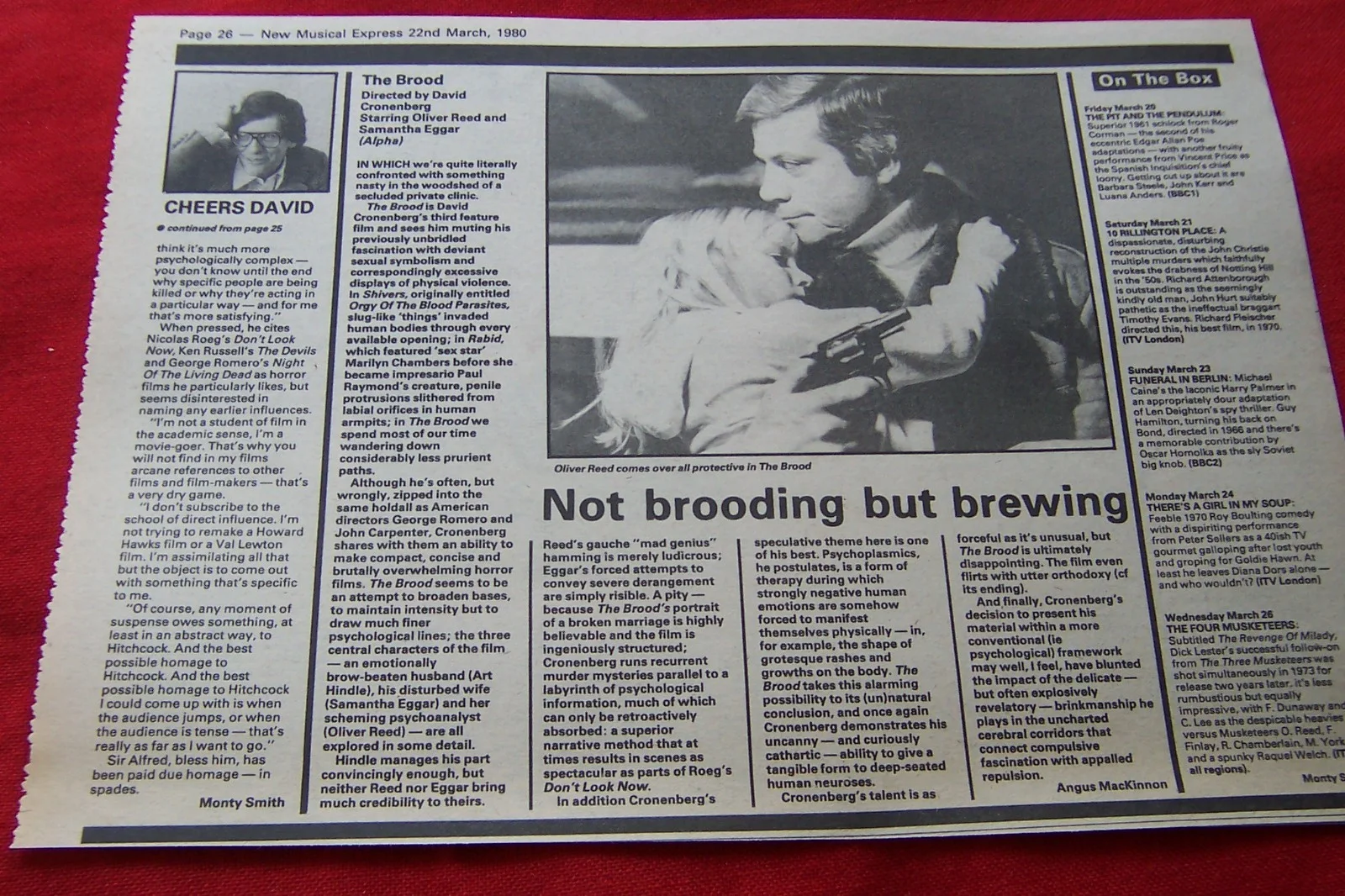 DAVID CRONENBERG THE BROOD FILM MOVIE 1980 ORIGINAL VINTAGE INTERVIEW CLIPPING, изображение 2