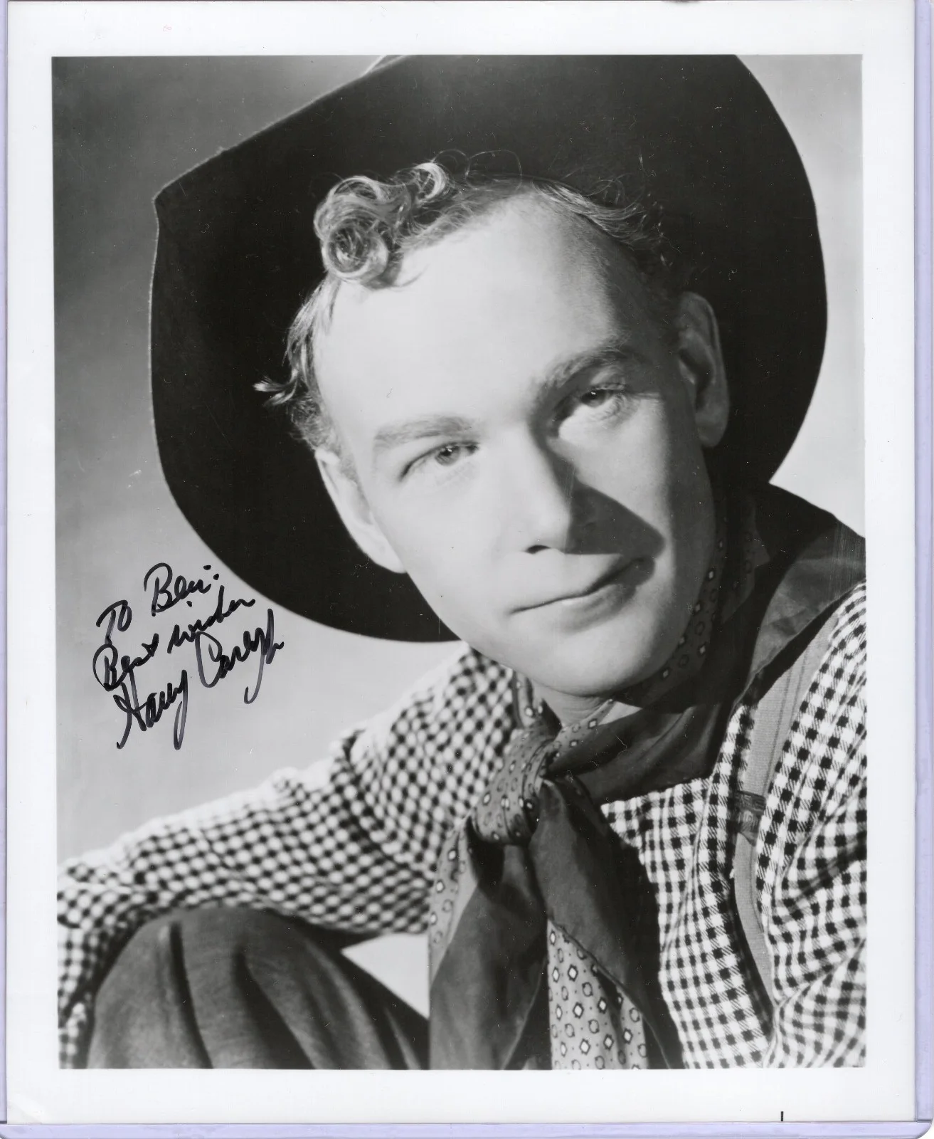 Signed - Harry Carey Cutout with 8x10 Photo - also Harry Carey JR signed 8x10, изображение 3