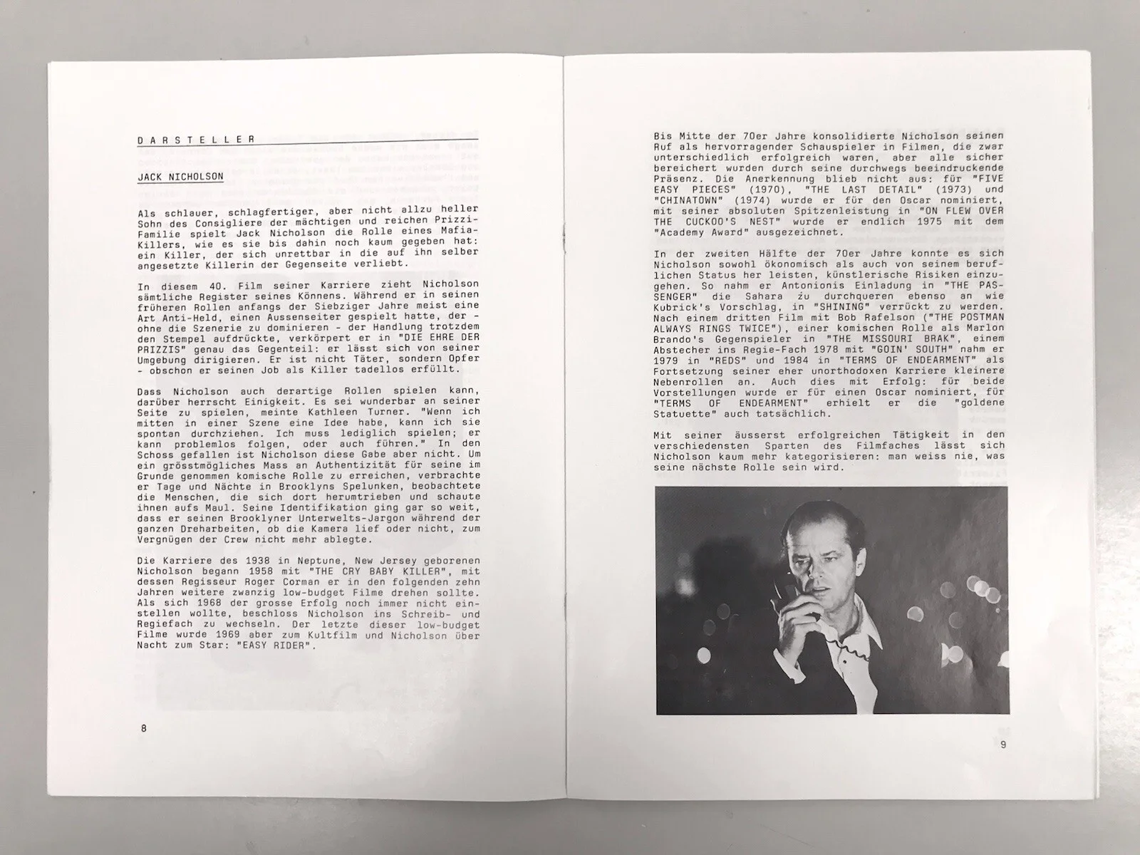 PRIZZI'S HONOR Movie 1985 Press Kit JOHN HUSTON JACK NICHOLSON KATHLEEN TURNER, изображение 5