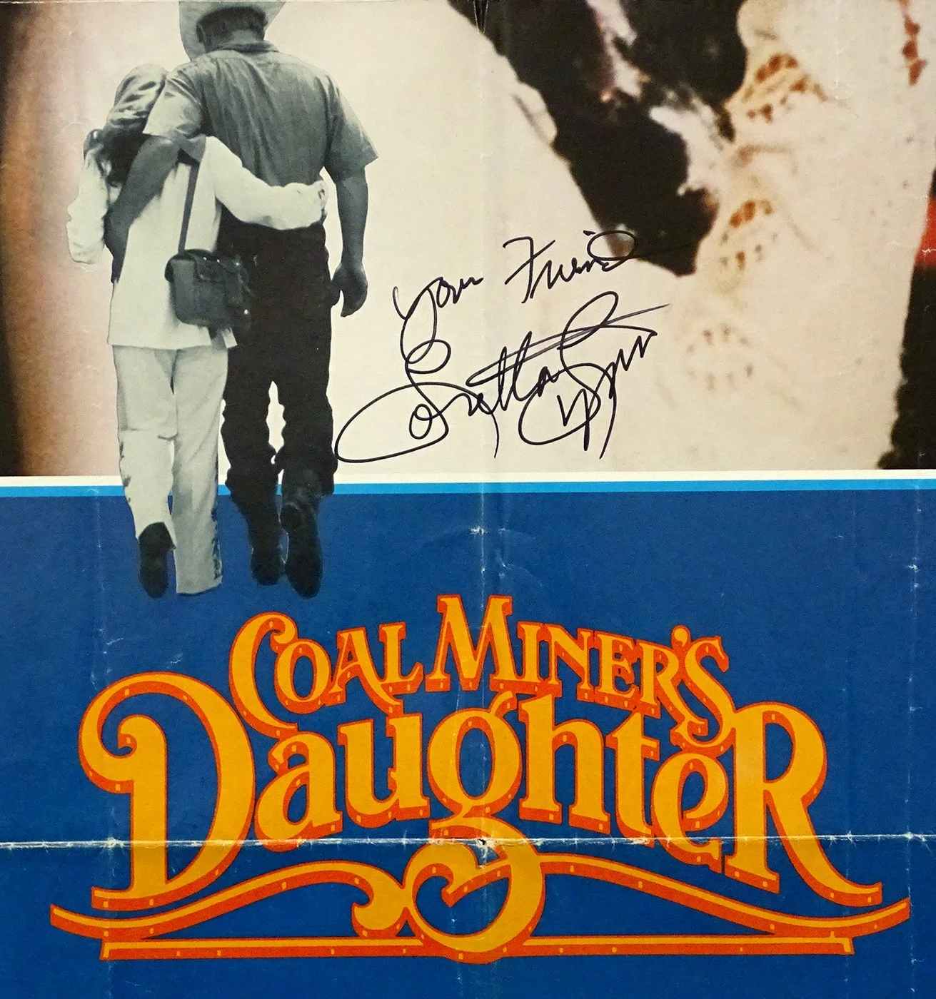 LORETTA LYNN Signed "YOUR FRIEND" Autograph on COAL MINERS DAUGHTER Poster / COA, изображение 2
