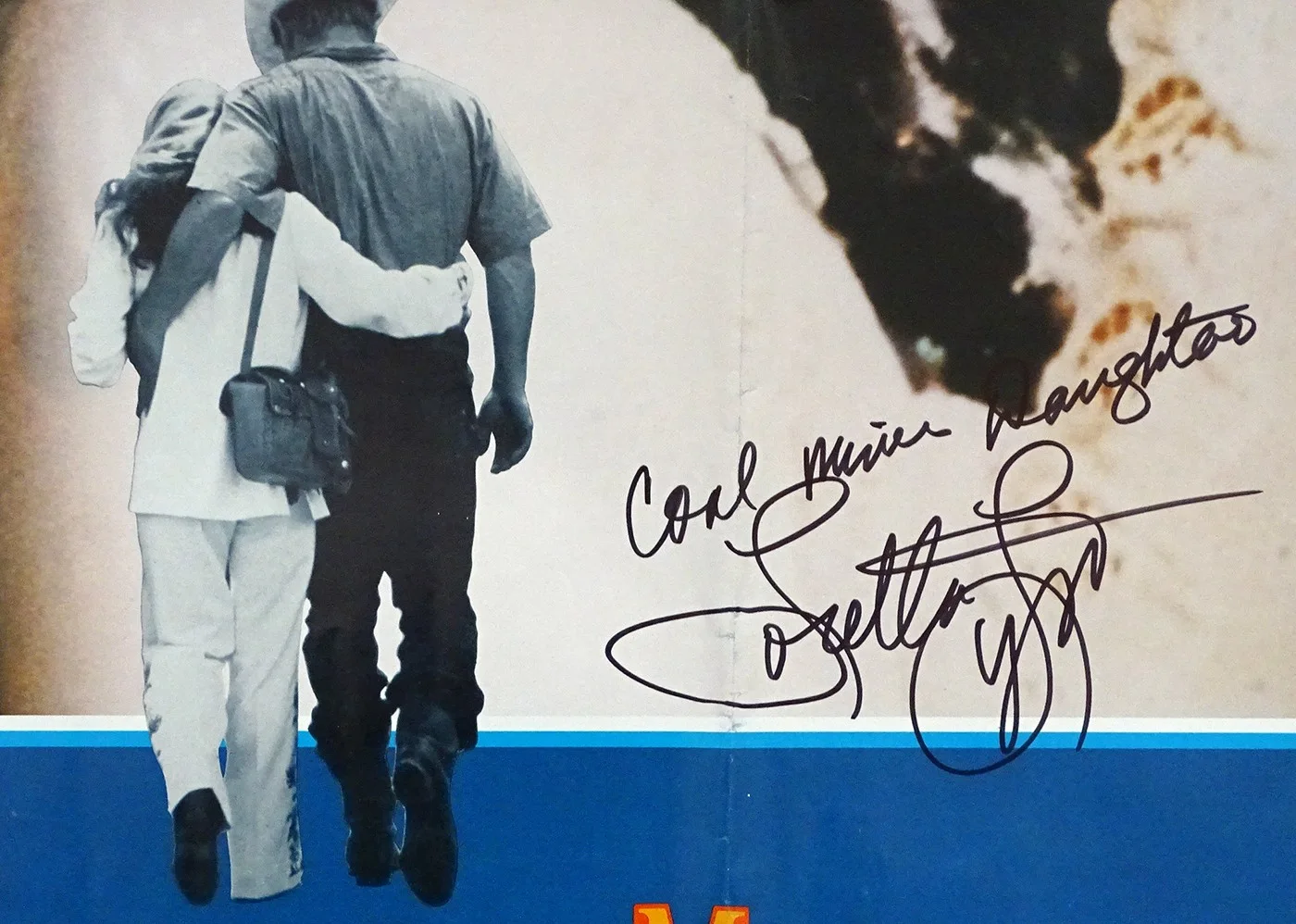 LORETTA LYNN Signed RARE INSCRIPTION Autograph COAL MINERS DAUGHTER Poster / COA, image 3
