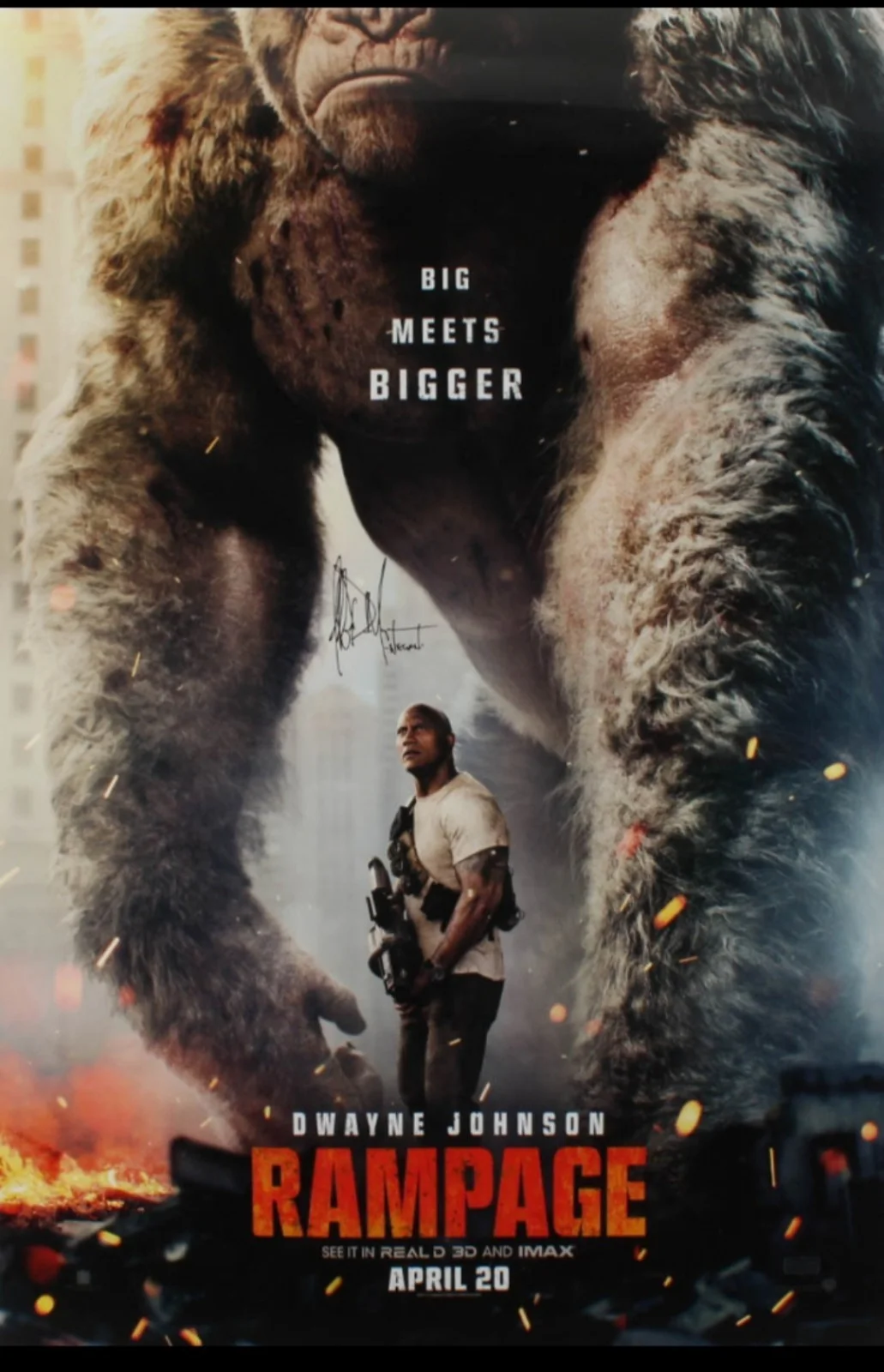 Jeffrey Dean Morgan — Jeffrey Dean Morgan Negan Signed Rampage 24x36 Poster Radtke COA