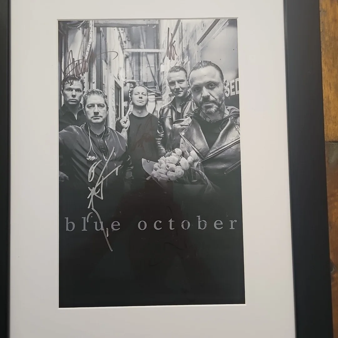 RARE - Blue October UNKNOWN TOUR POSTER SIGNED AUTOGRAPHED & FRAMED. See Pictur, изображение 2
