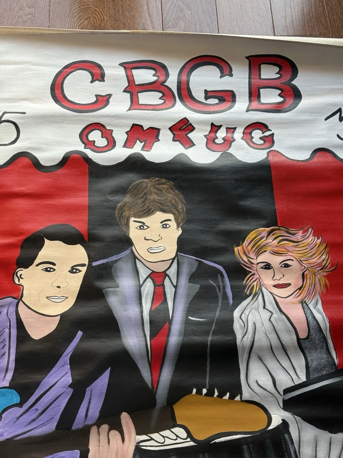 Talking Heads Painting On Canvas By Phil Baker Signed David Byrne, Chris , Tina, изображение 4