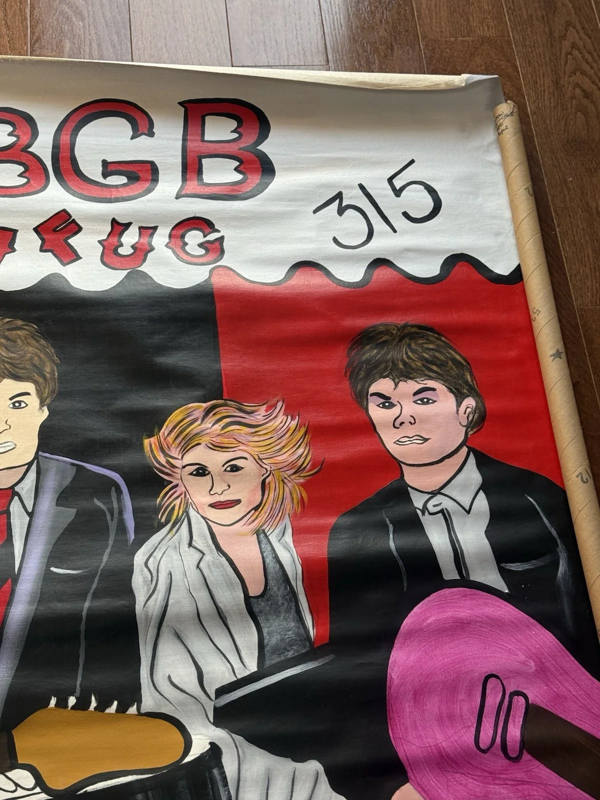 Talking Heads Painting On Canvas By Phil Baker Signed David Byrne, Chris , Tina, изображение 5