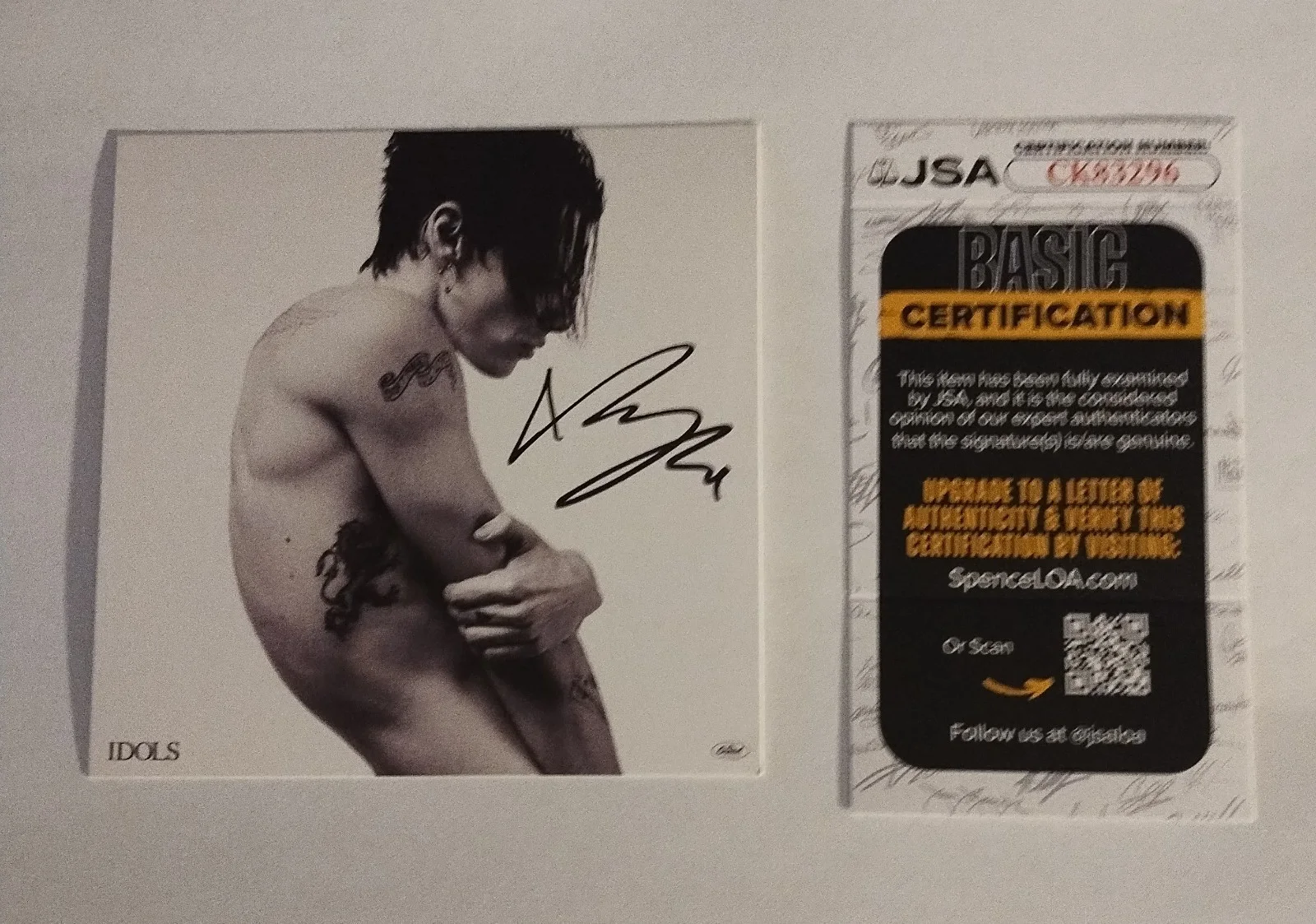 YUNGBLUD SIGNED IDOLS CD ART CARD GUITAR PLAYING PHOTO COA WEIRD ONE MORE TIME, image 2