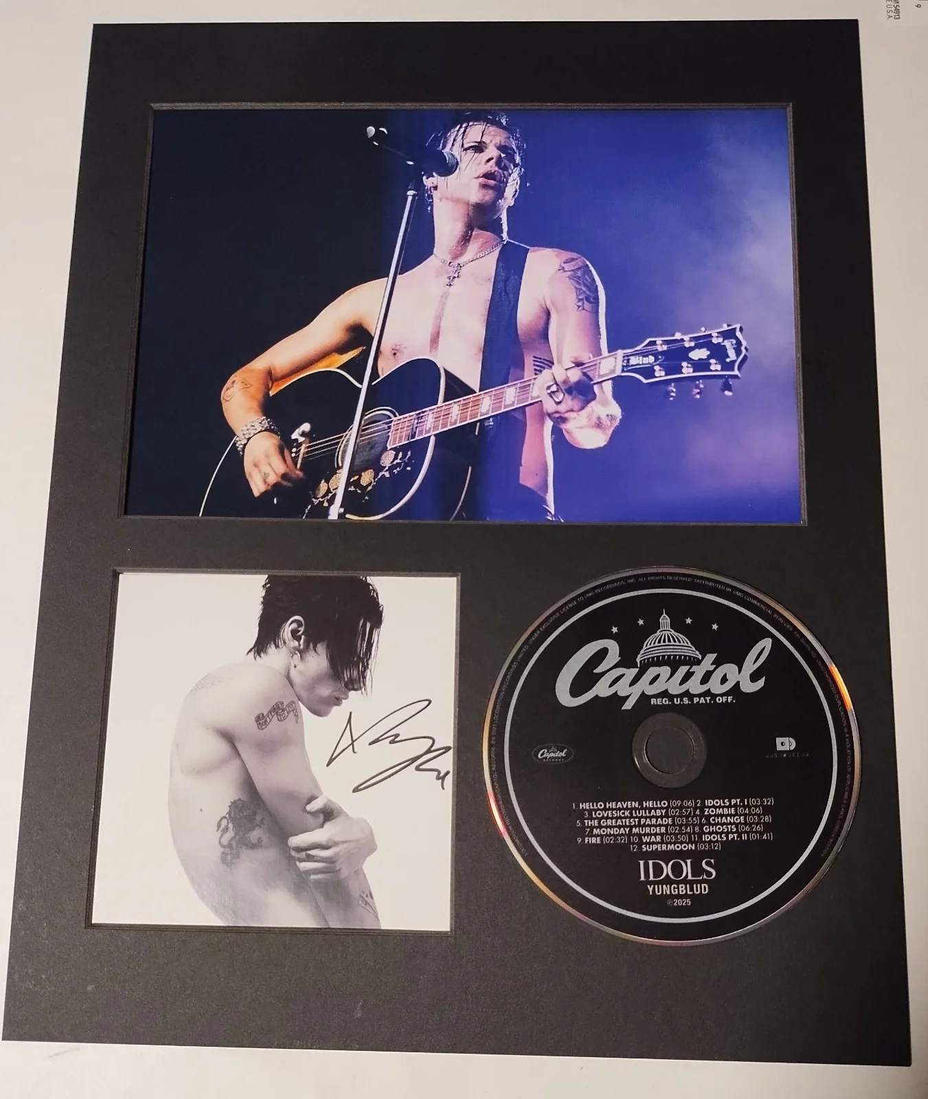 YUNGBLUD SIGNED IDOLS CD ART CARD GUITAR PLAYING PHOTO COA WEIRD ONE MORE TIME, image 4