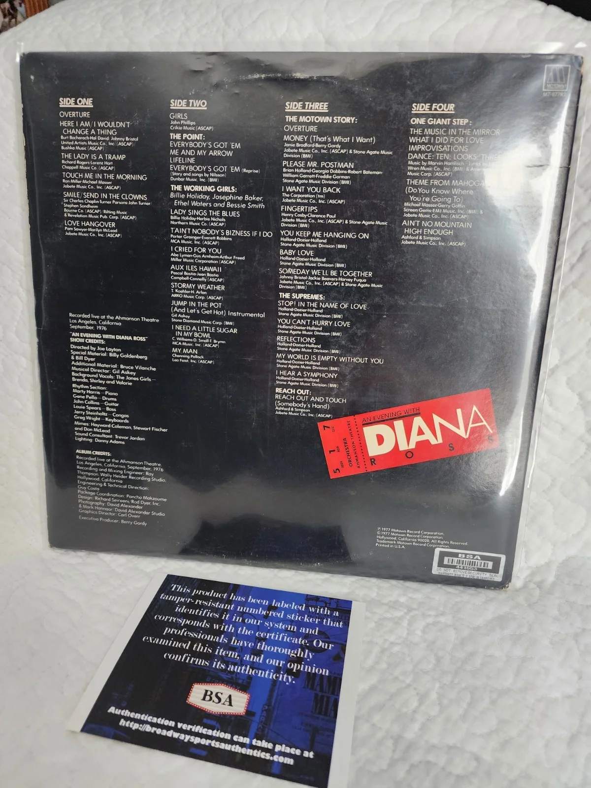 Diana Ross Autographed Vinyl Record, image 3
