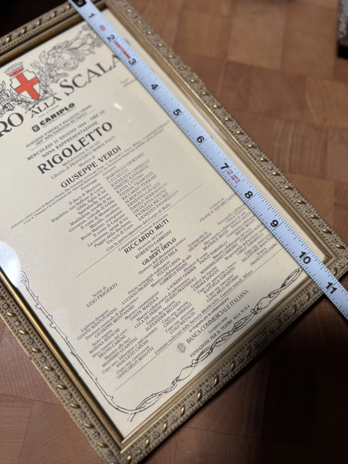 Teatro alla Scala 1994 framed Rigolletto opero poster, изображение 2