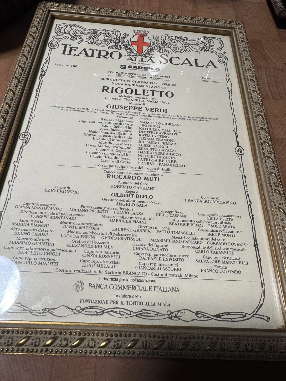 Teatro alla Scala 1994 framed Rigolletto opero poster, изображение 3