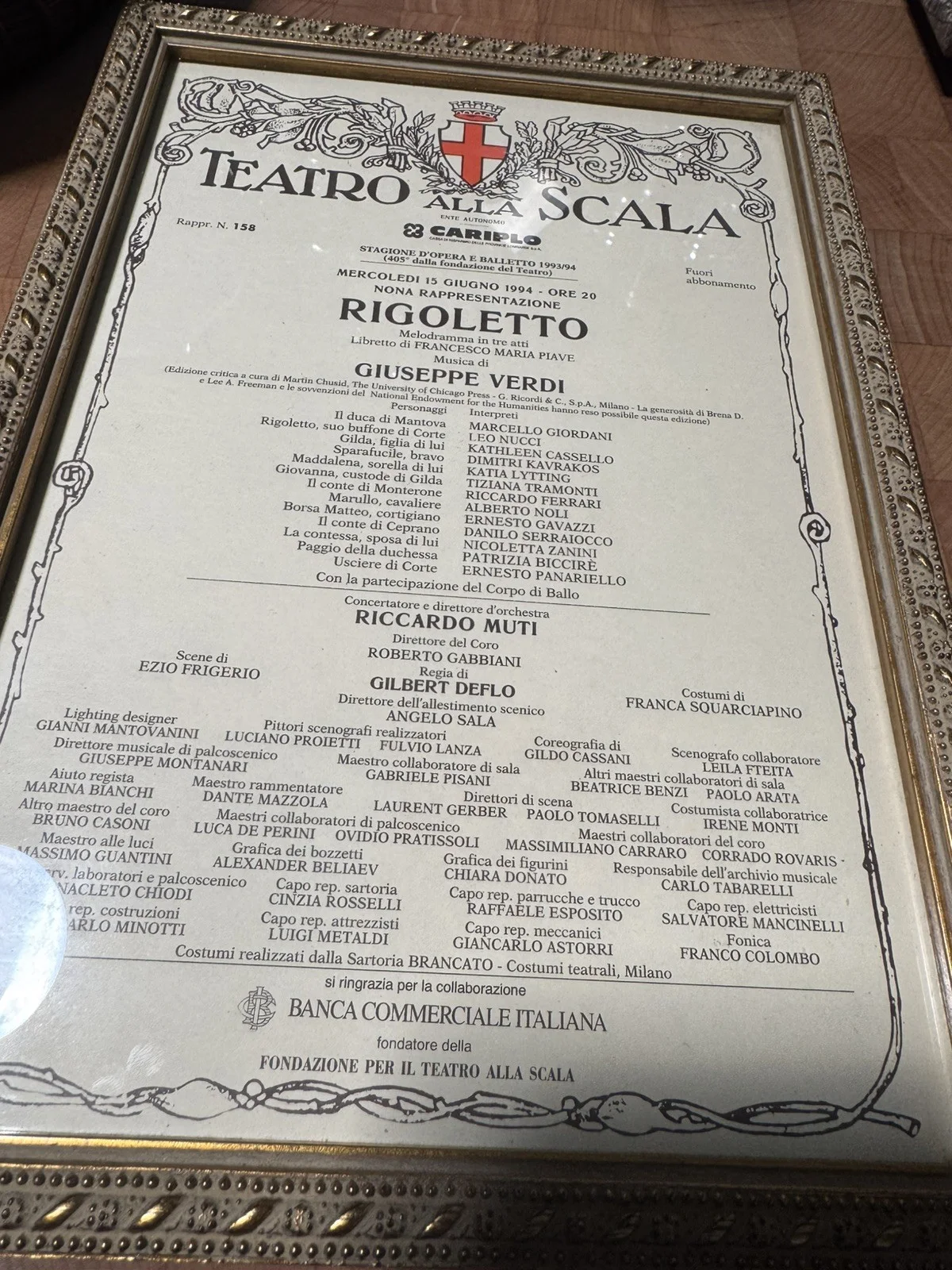 Teatro alla Scala 1994 framed Rigolletto opero poster, изображение 5