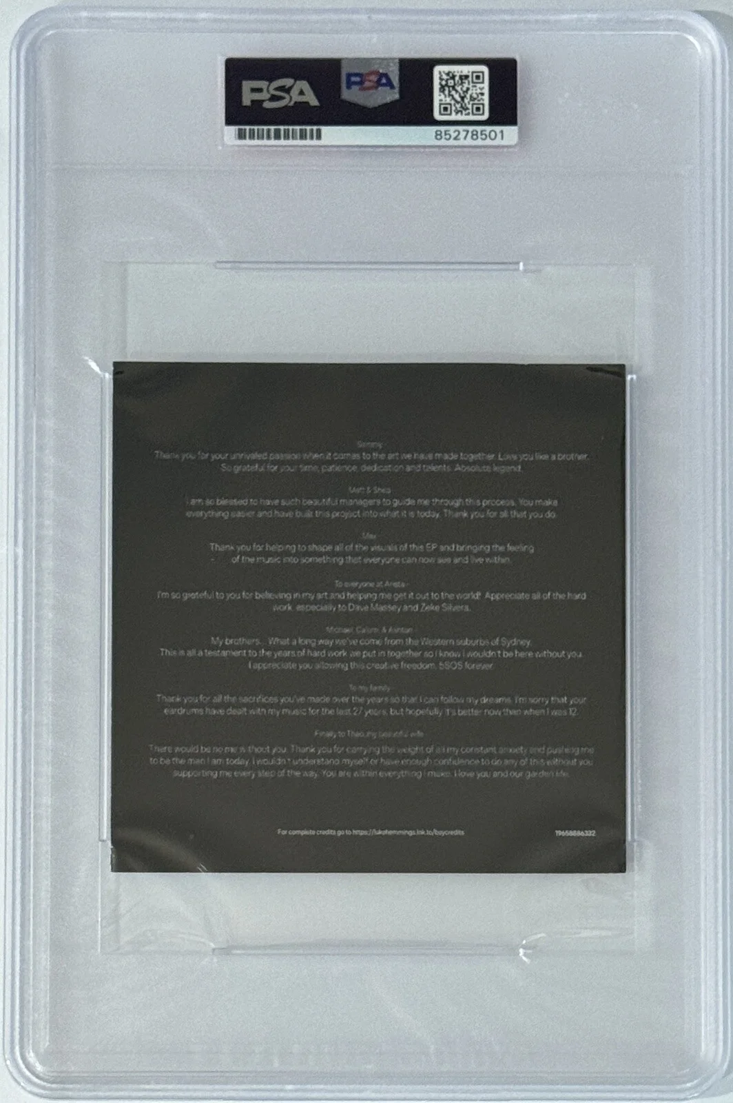 SIGNED Luke Hemmings BOY CD Cover Photograph PSA DNA COA One Direction Autograph, image 2