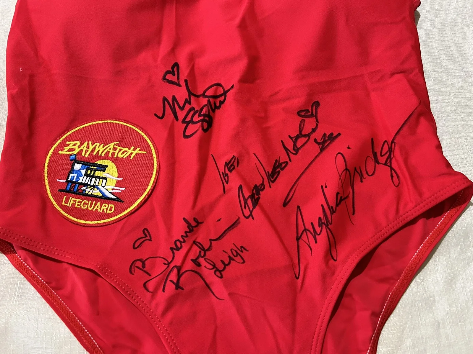 Gena Lee Nolan, Nicole Eggert, Brande Roderick, Angelica Bridges — Gena Nolan,Nicole Eggert,Brande Roderick,Angelica Bridges Auto Baywatch JSA Suit, image 2