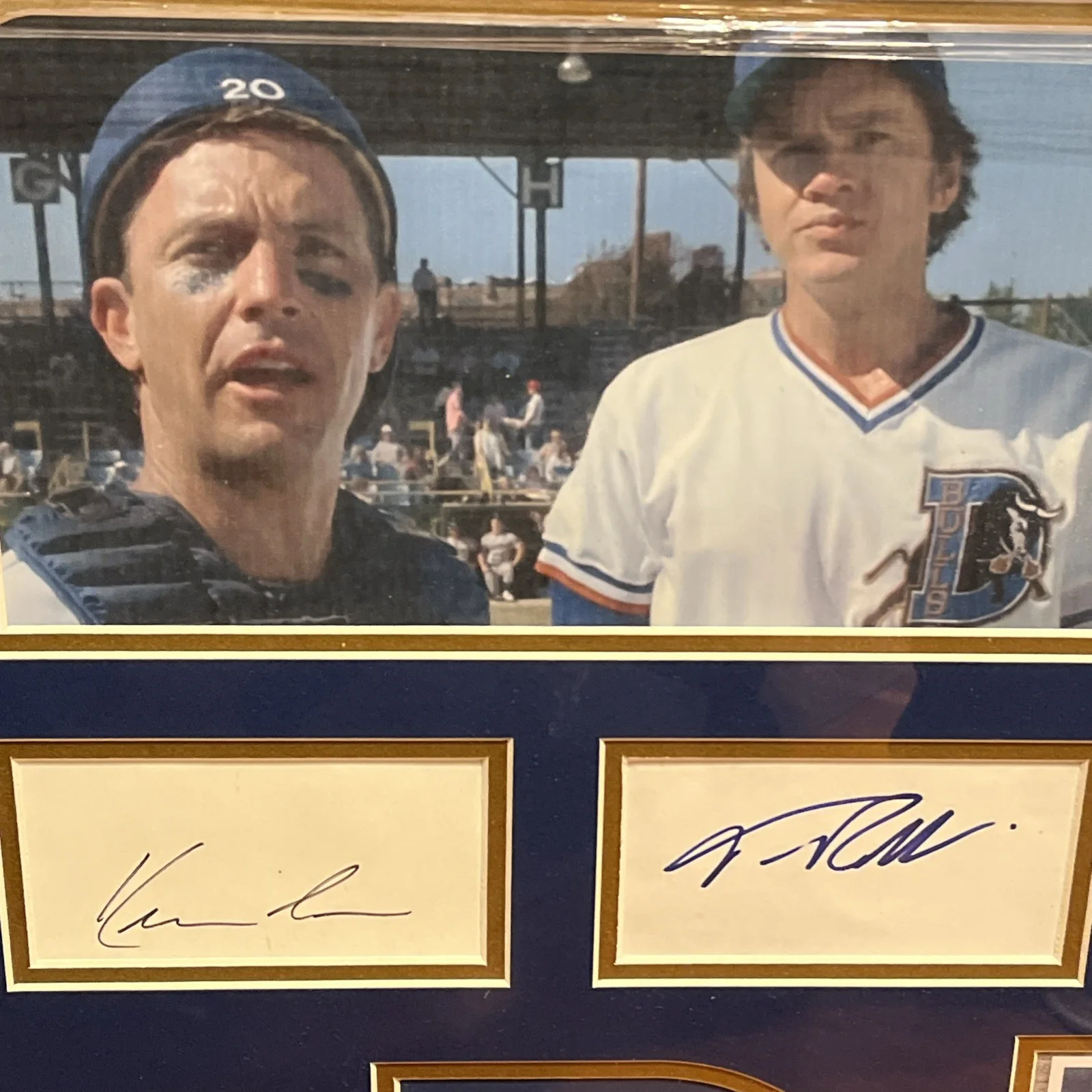 Kevin Costner — Kevin Costner & Tim Robbins autograph Bull Durham Collage 23 X 24“ COA JSA, изображение 3