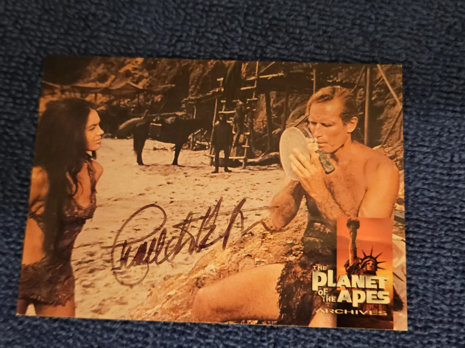 Charleton Heston Planet of the Apes Archives Hand Signed Trading Card Rare, изображение 2