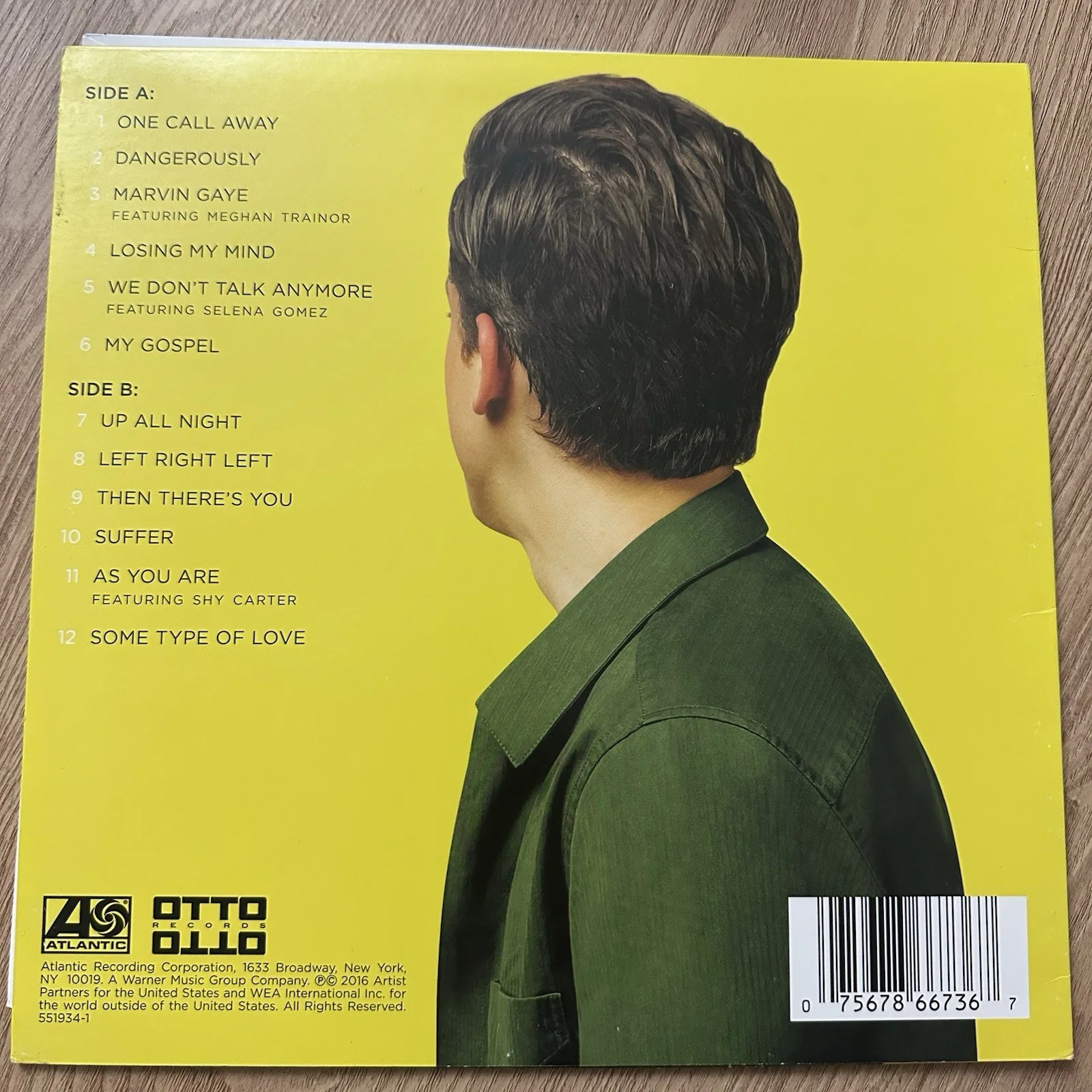 charlie puth signed vinyl LP Nine track Mind Black Autograph, image 2