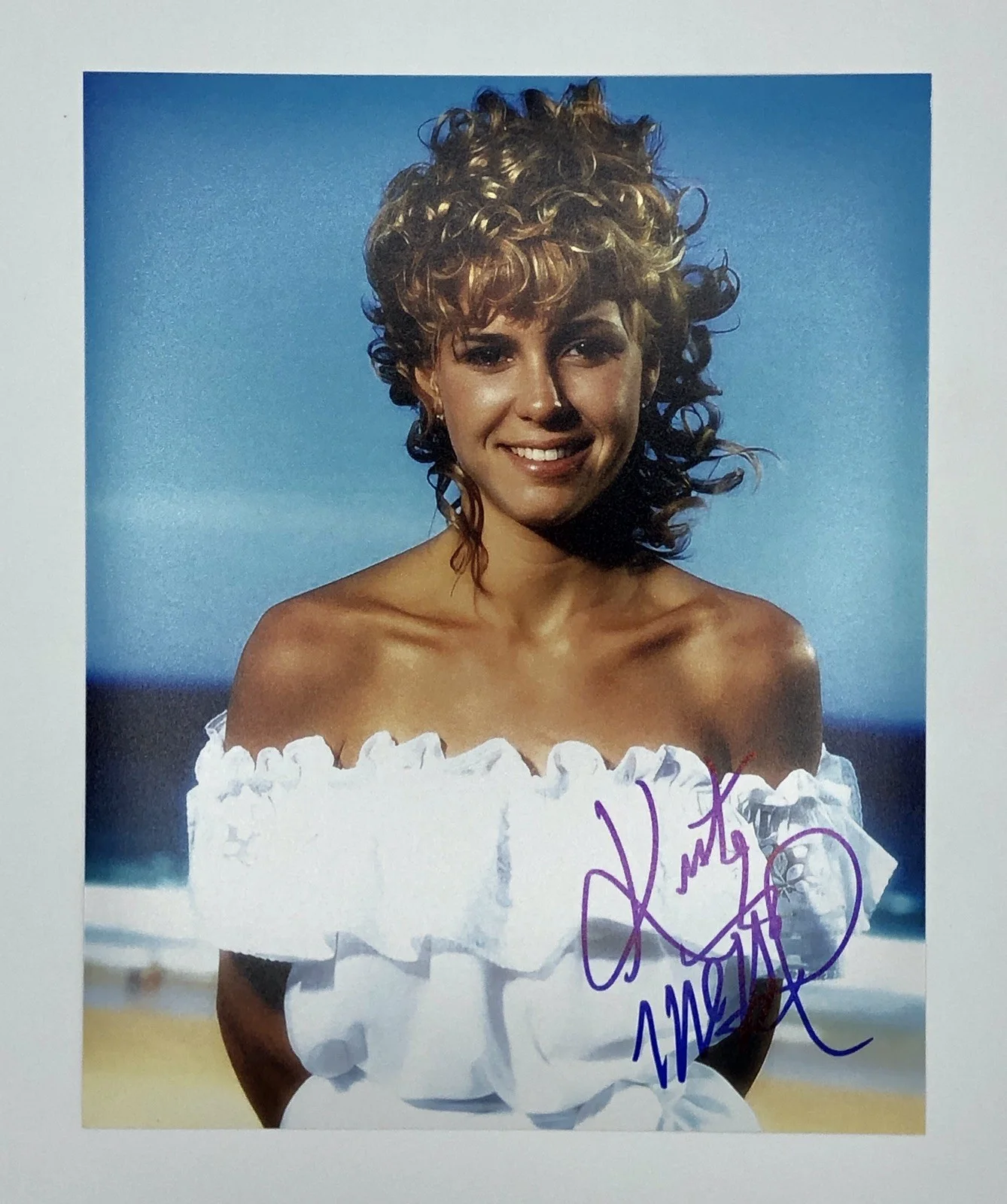 Kristy McNichol — Kristy McNichol Signed 8x10 Photo - White Dress Beach Portrait - COA