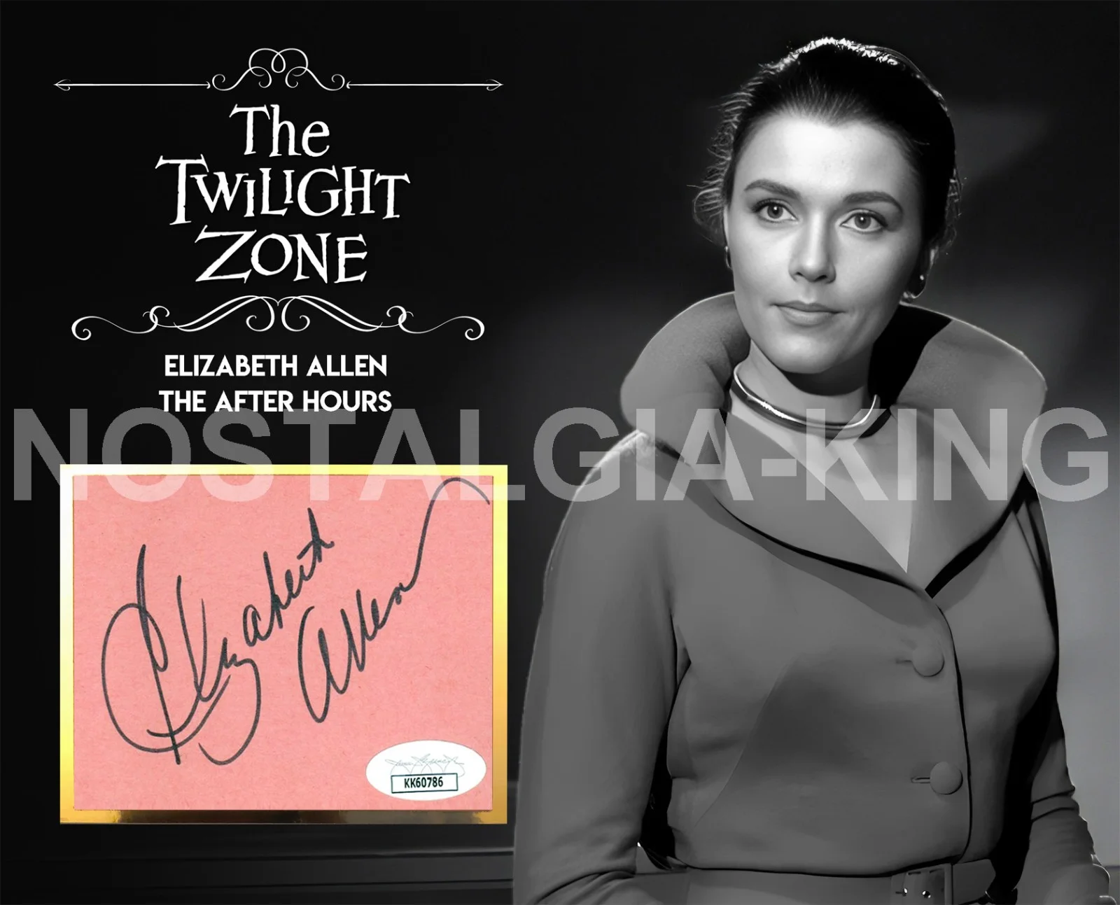 ELIZABETH ALLEN — ELIZABETH ALLEN Signed/Autographed Mat Display - The Twilight Zone, Rod Serling, изображение 4