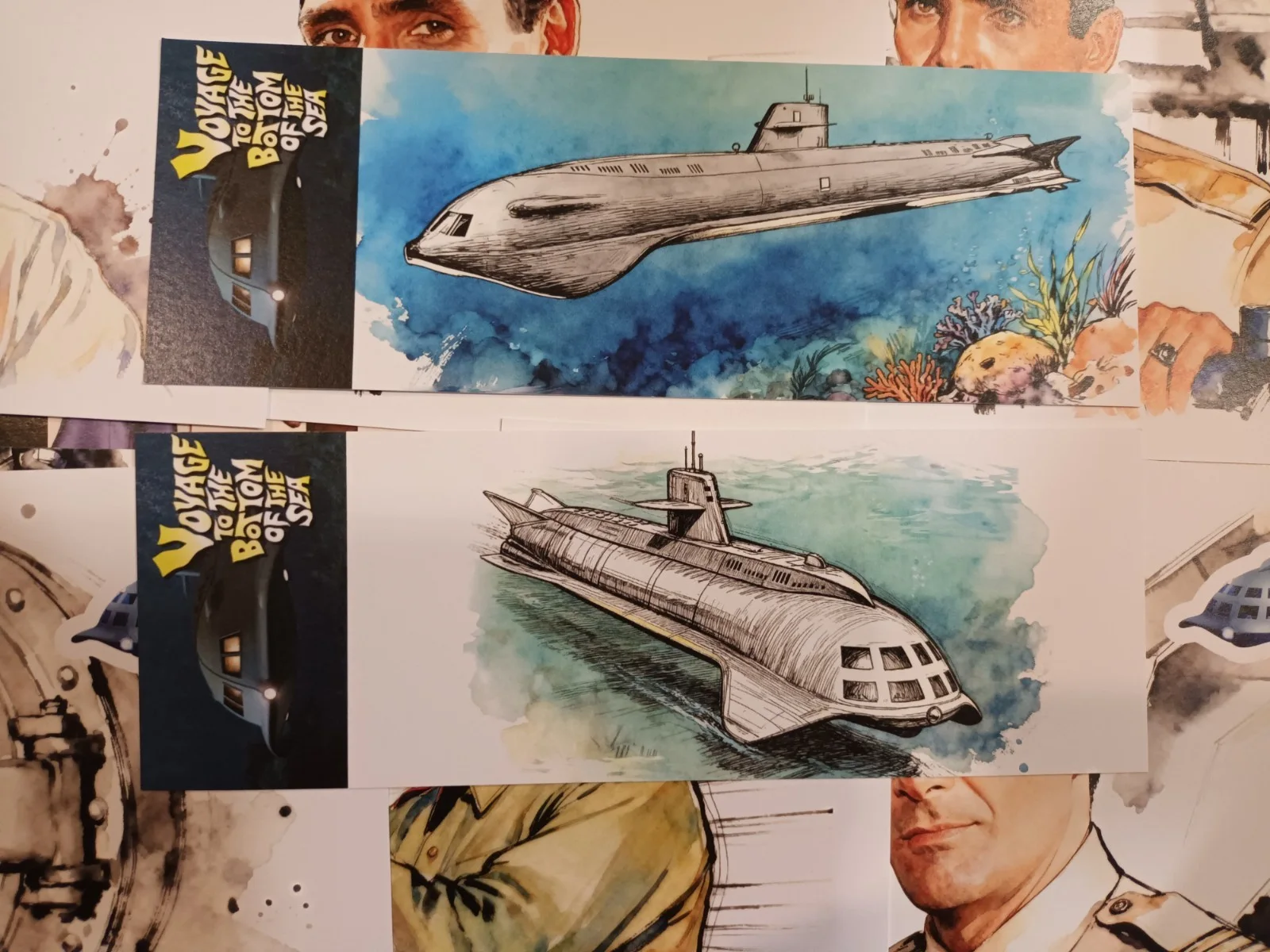 voyage to the bottom of the sea -Commander Crane 8x6ins Art cards & 2 bookmarker, изображение 4