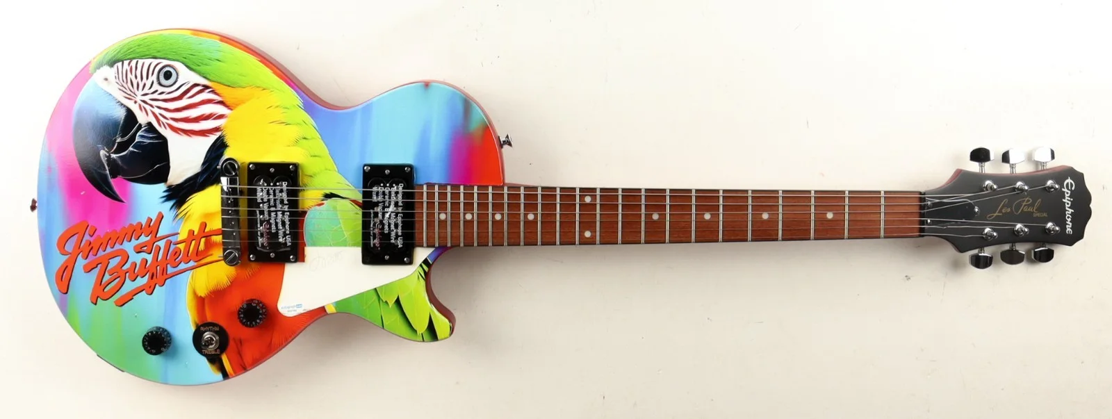 Jimmy Buffett Margaritaville Autographed Custom Epiphone Guitar - ACOA, image 2