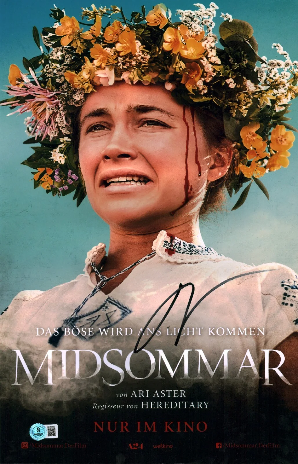 ari aster — ARI ASTER SIGNED MIDSOMMAR DIRECTOR 11X17 PHOTO POSTER AUTOGRAPH BAS COA