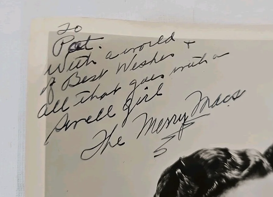The Merry Macs Vintage Signed Inscribed Photo 8x10 Black And White, image 2