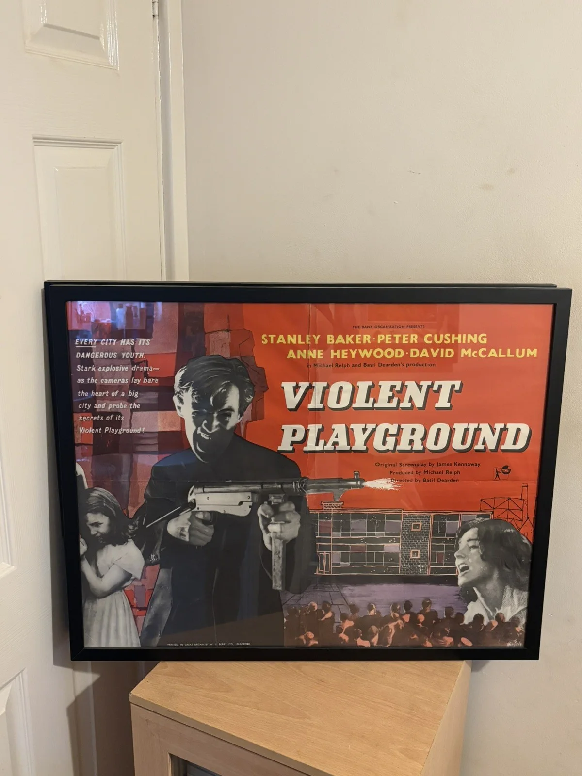 Violent Playground original UK mini half sheet poster FRAMED, image 2