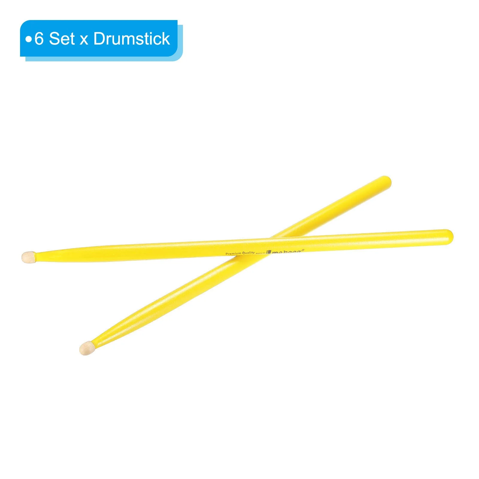 6 Pairs Maple Wood Drumstick Anti Slip Drum Stick 5A Yellow for Drumming Musical, image 3