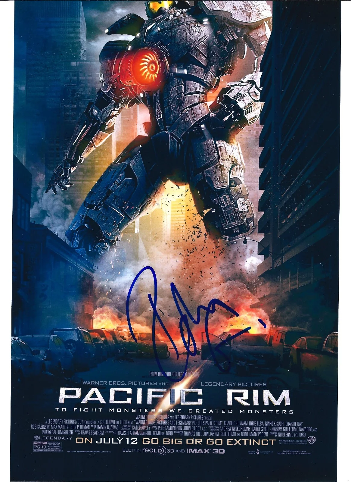 Idris Elba — Idris Elba signed Guillermo Del Toro' Pacific Rim 8X10 photo in person. Proof