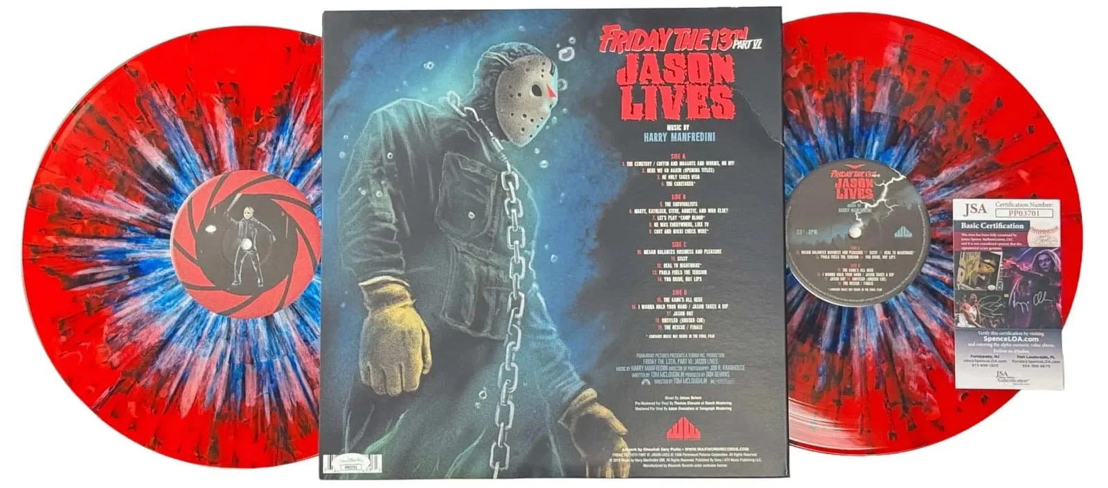 Harry Manfredini, CJ Graham — Harry Manfredini & CJ Graham signed 12" Vinyl Record JSA Authentication, image 2