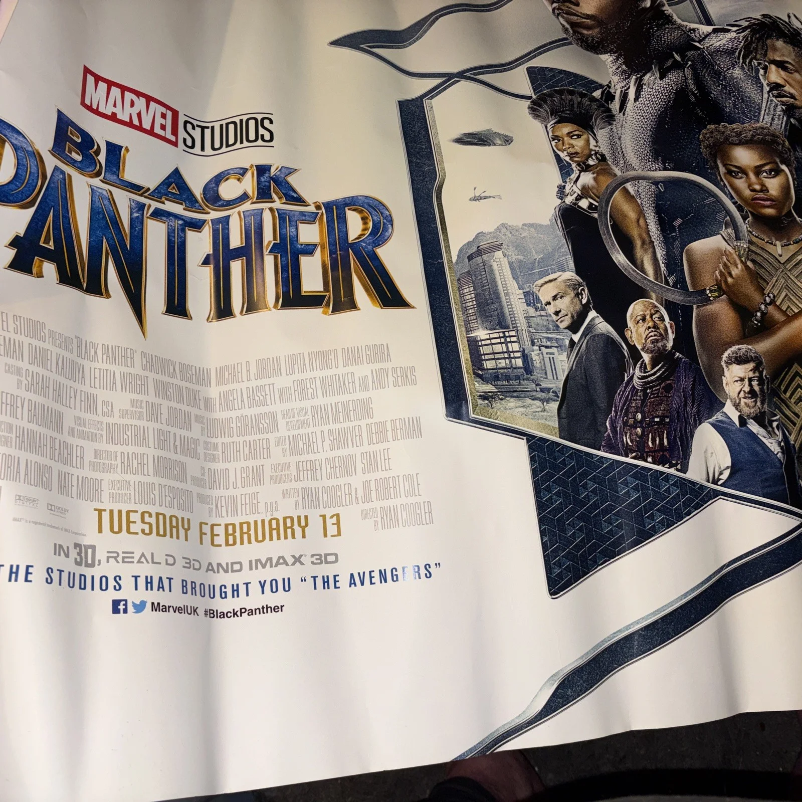 Black Panther Giant Quad Cinema Poster 30” X 40” Double - Sided, изображение 2