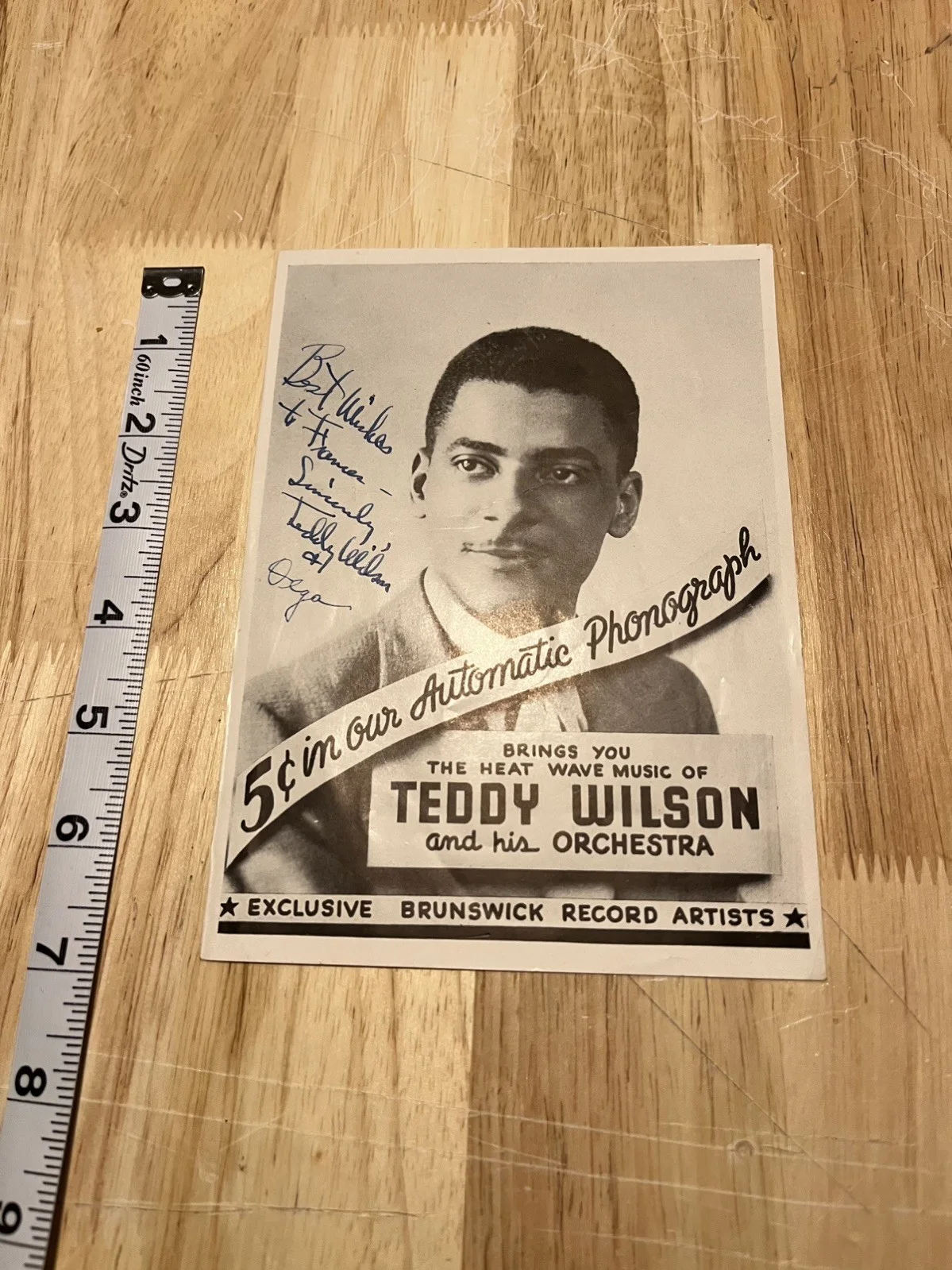 Signed Teddy Wilson Promotional Jazz Photo, изображение 3