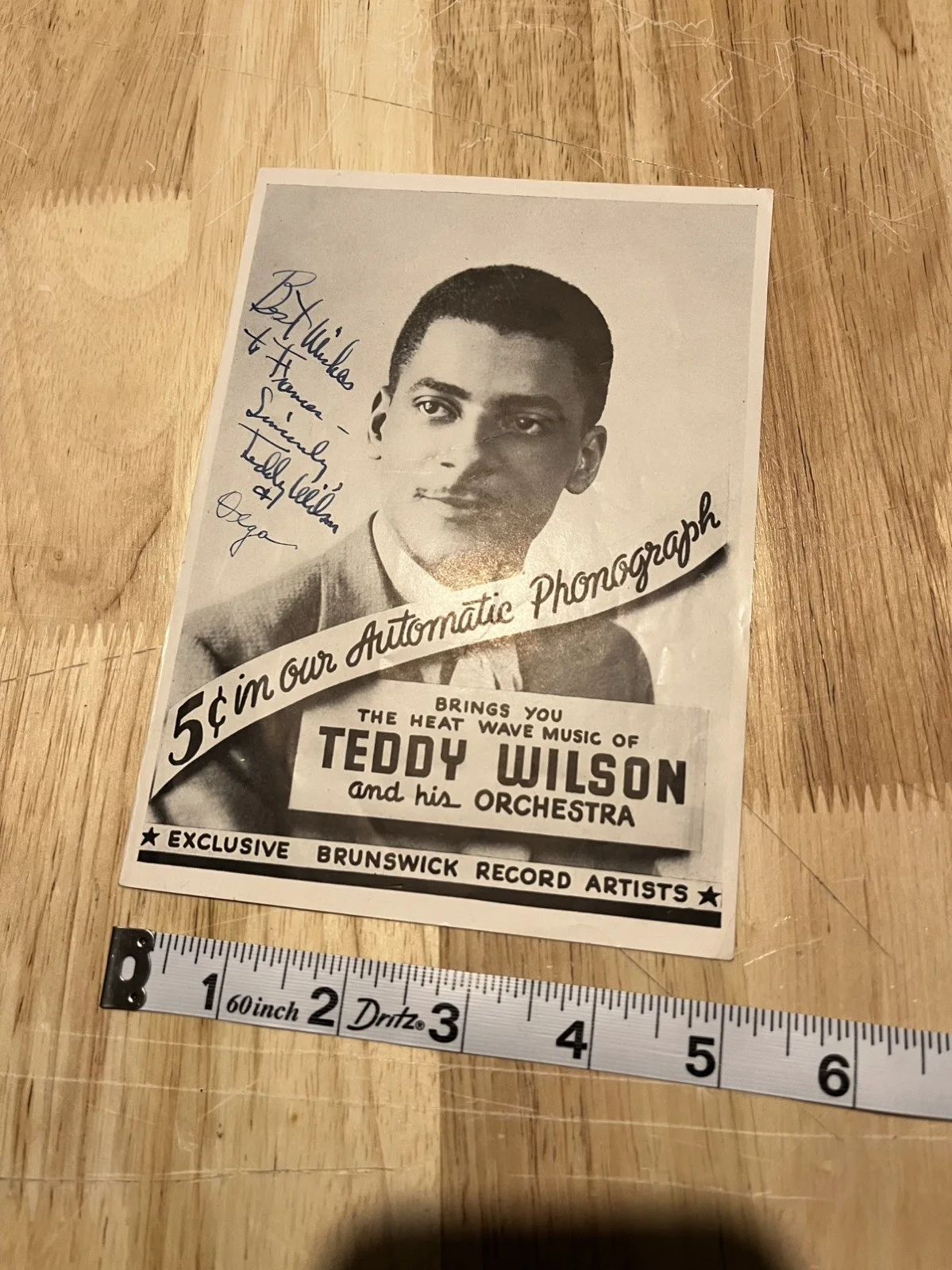 Signed Teddy Wilson Promotional Jazz Photo, изображение 5