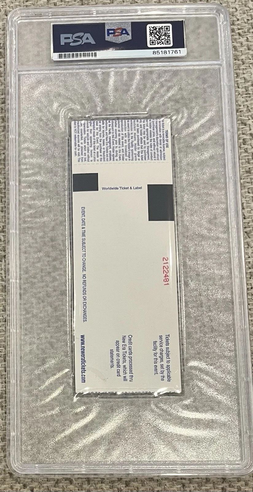 Alice Cooper Large BOLD Purple Signed Full 2005 Ticket PSA/DNA Nice!, image 3