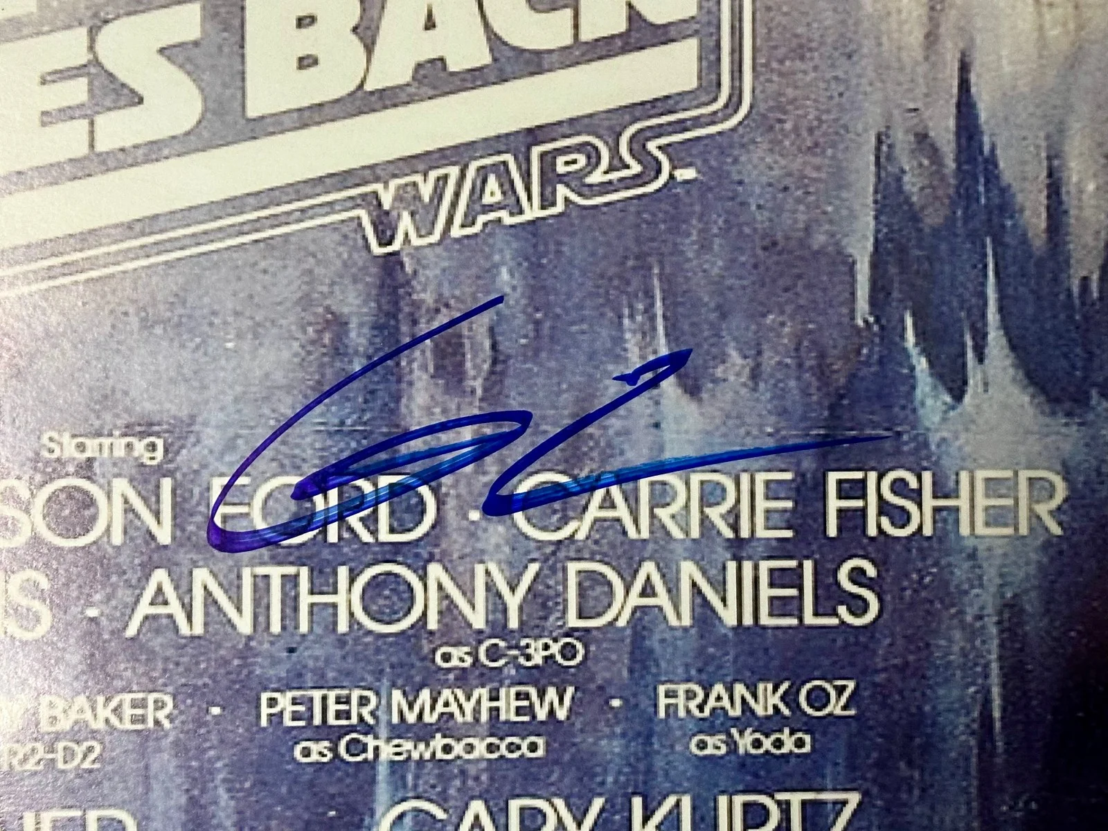 Lucas, Hamill, Fisher — Star Wars The Empire Strike Back 27X40 Movie Poster + 11 signatures COA /50 RARE, изображение 5