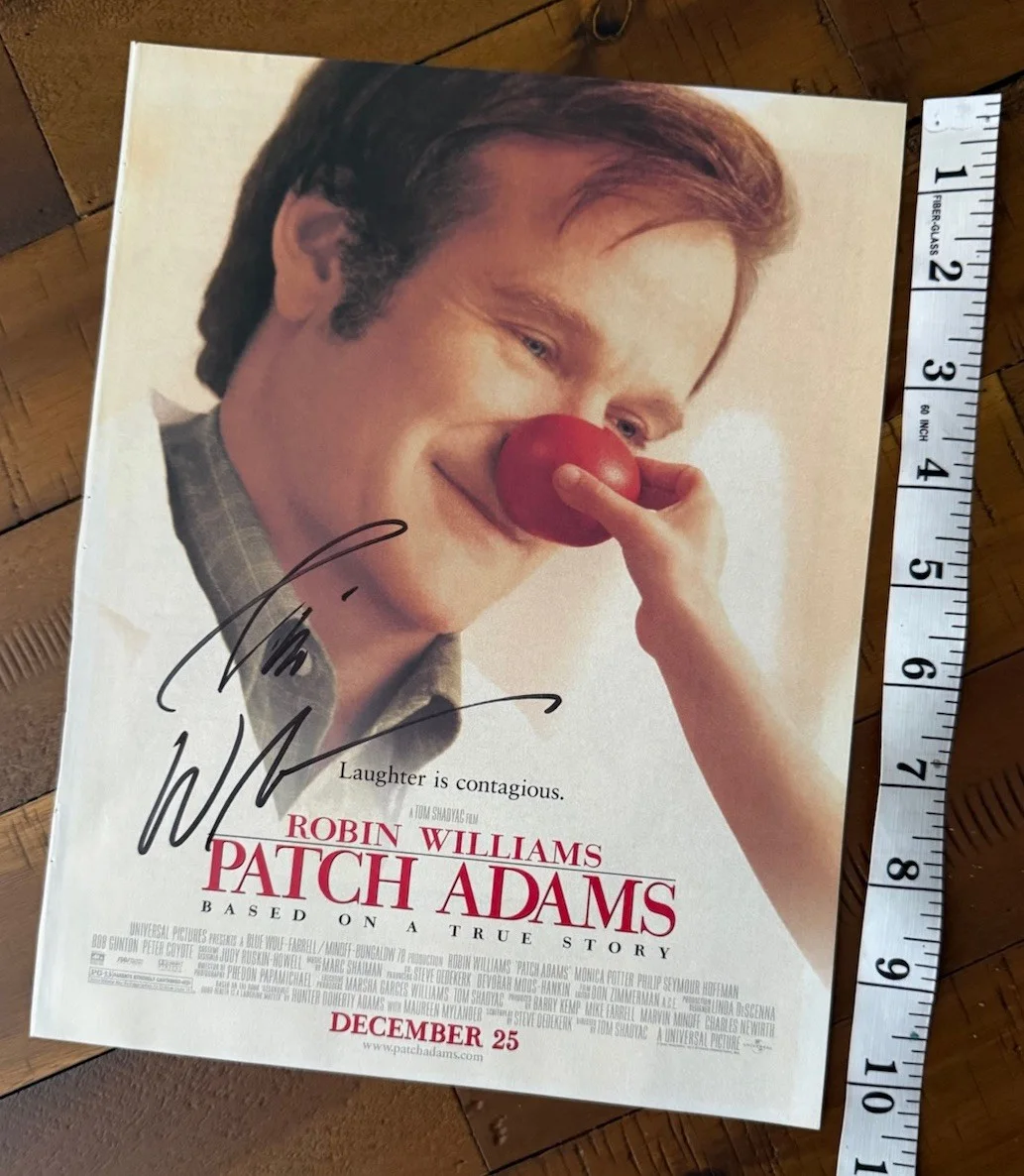 Robin Williams — ROBIN WILLIAMS Signed 8x10”Magazine Photo Patch Adams Autograph +envelope Letter, изображение 5