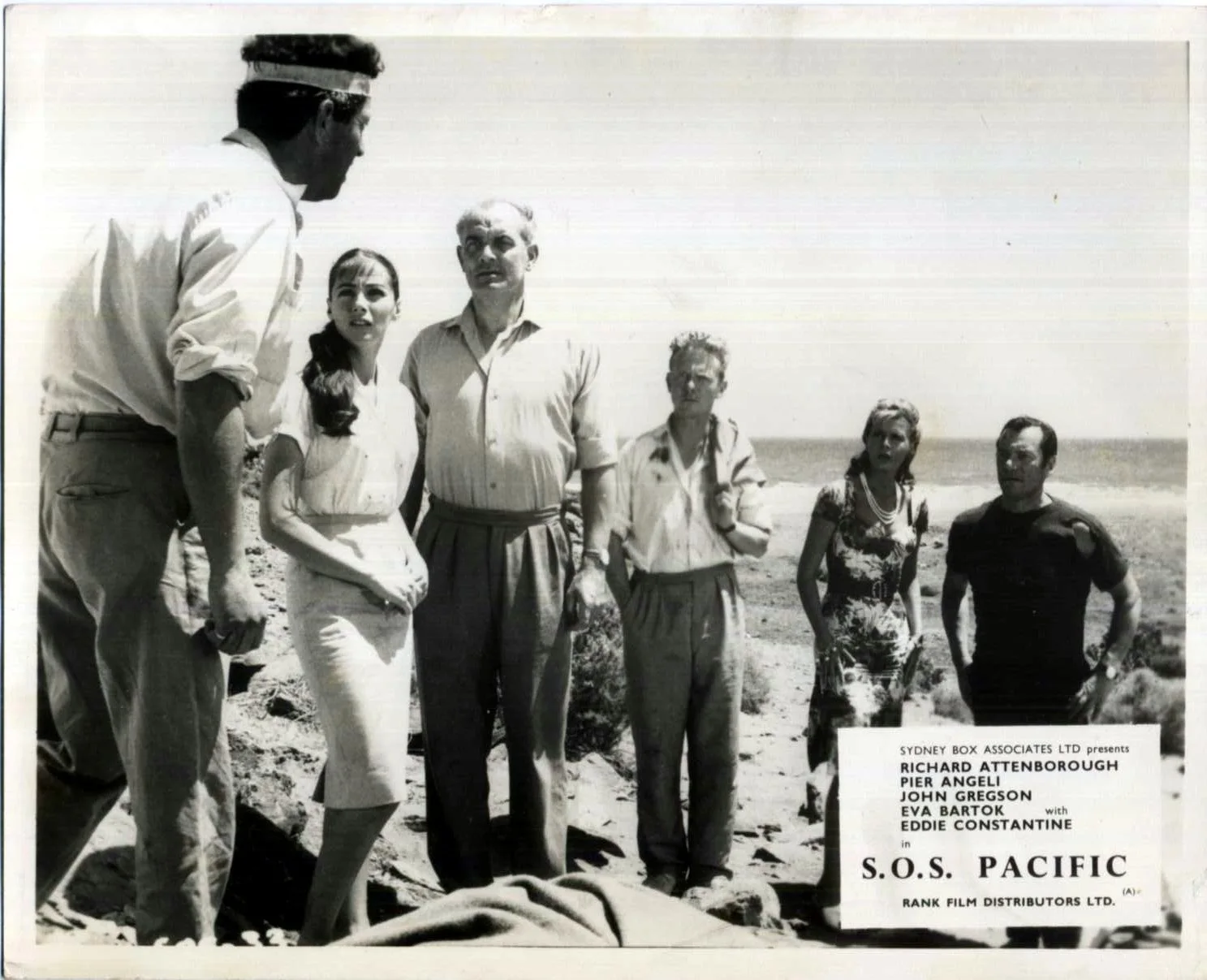 S.O.S. PACIFIC 1959 Eddie Constantine, Eva Bartok, Pier Angeli UK 10x8 LOBBY SET, image 3