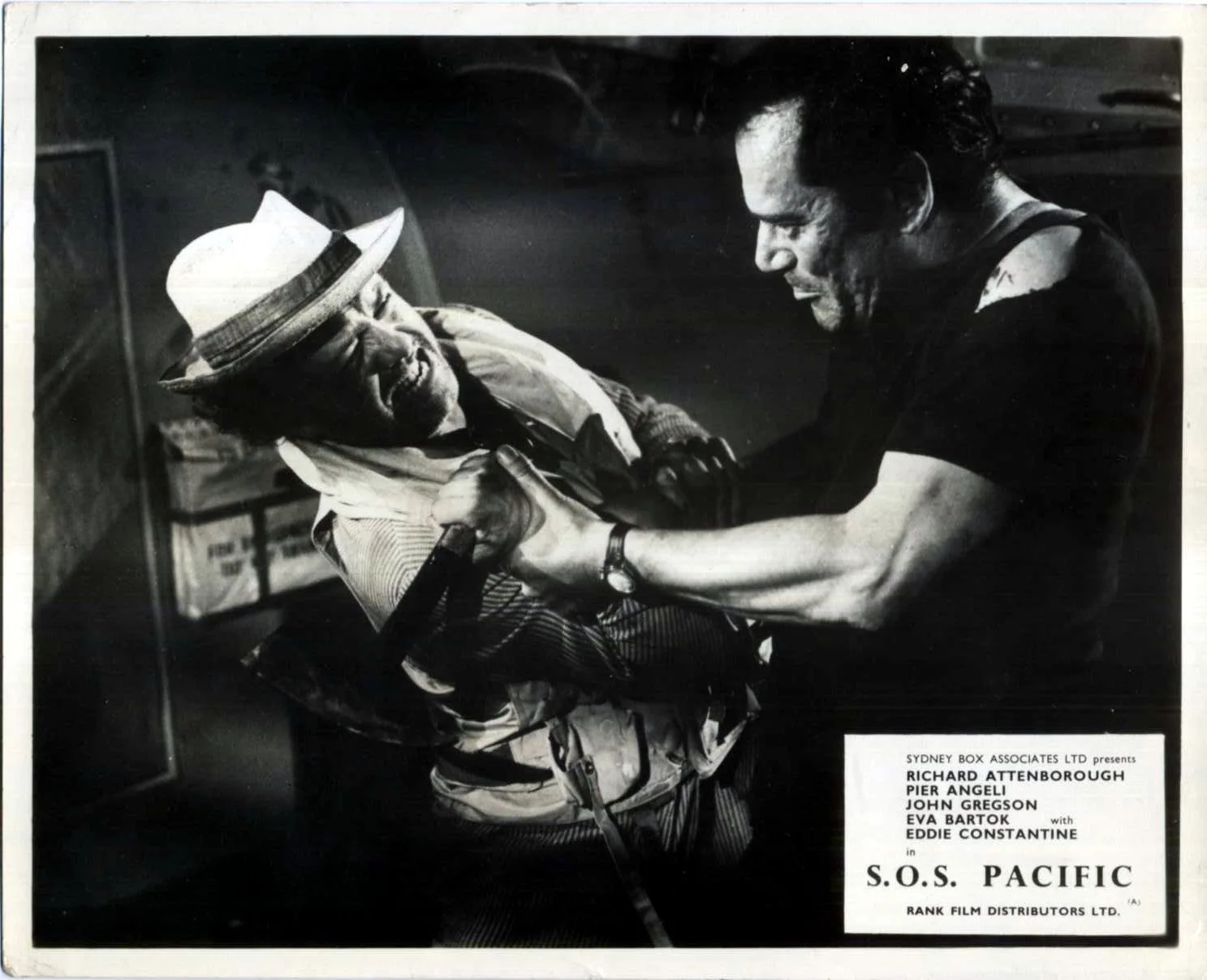 S.O.S. PACIFIC 1959 Eddie Constantine, Eva Bartok, Pier Angeli UK 10x8 LOBBY SET, image 5