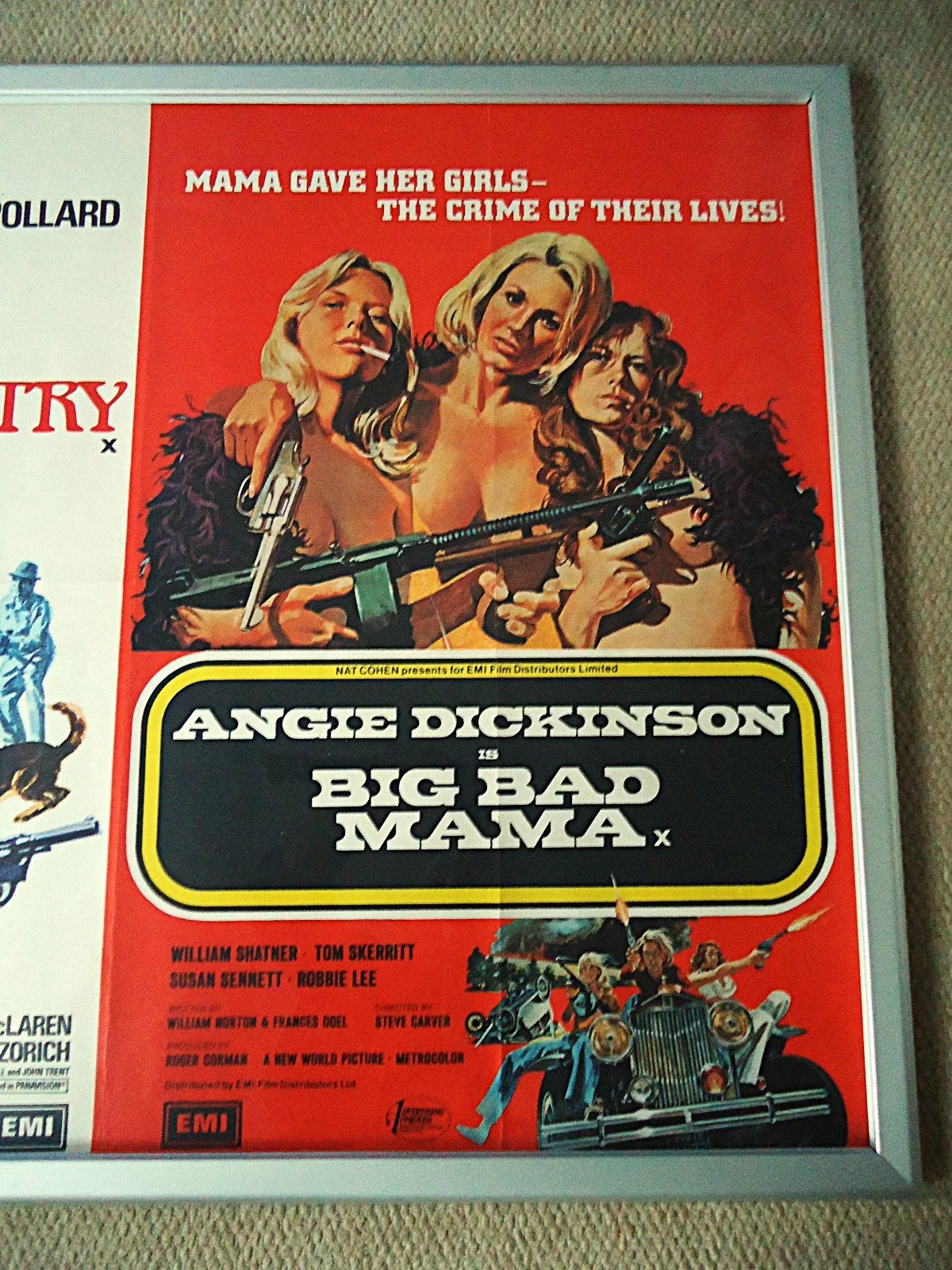 SUNDAY IN THE COUNTRY/ BIG BAD MAMA 1974 UK QUAD FILM/ MOVIE DOUBLE BILL POSTER, изображение 4