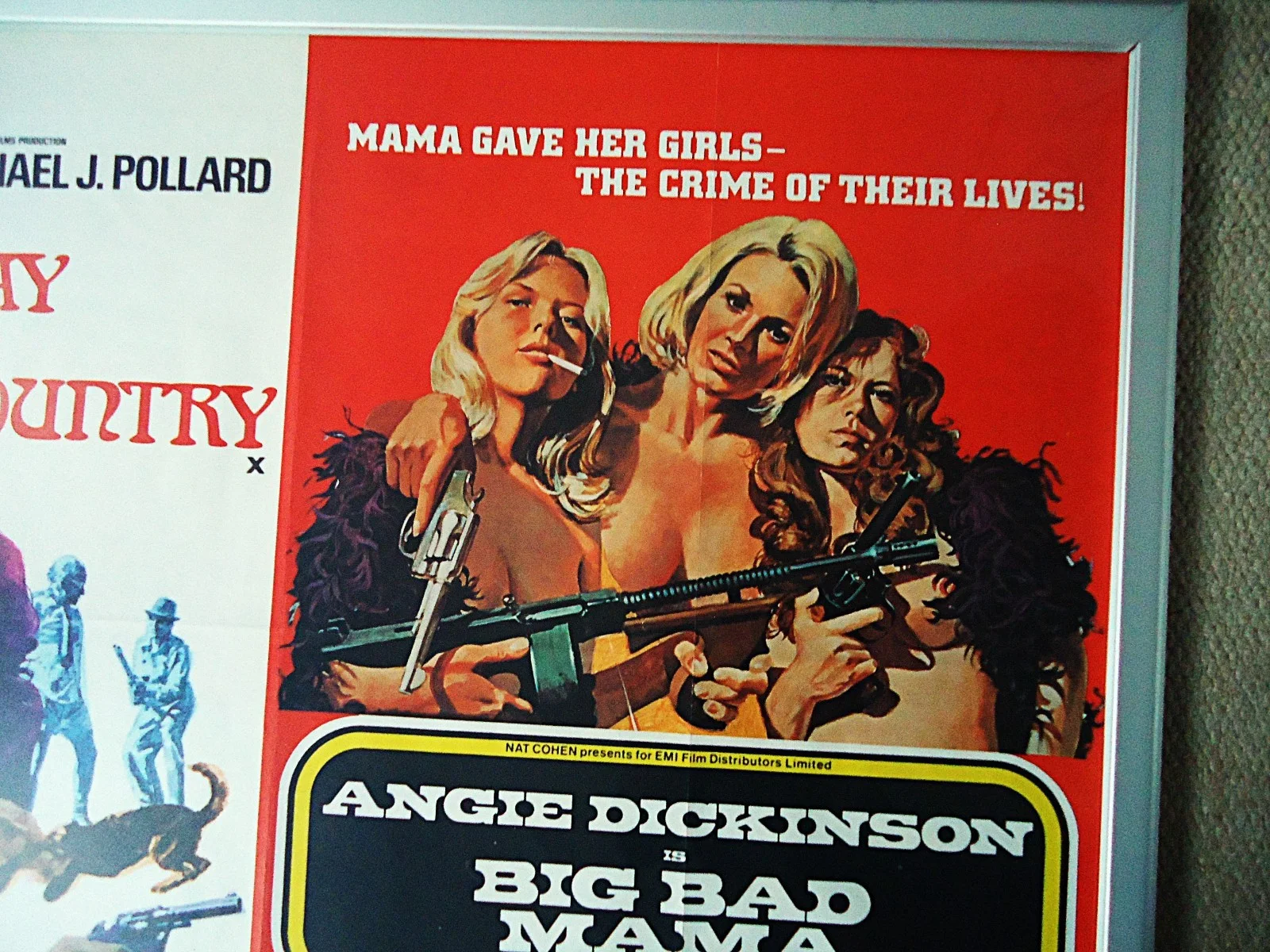 SUNDAY IN THE COUNTRY/ BIG BAD MAMA 1974 UK QUAD FILM/ MOVIE DOUBLE BILL POSTER, изображение 5