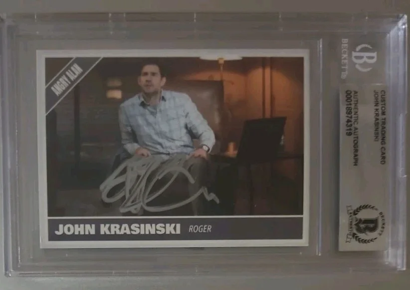 John Krasinski — John Krasinski Custom Signed Card - Angry Alan - Beckett Encapsulated, image 3