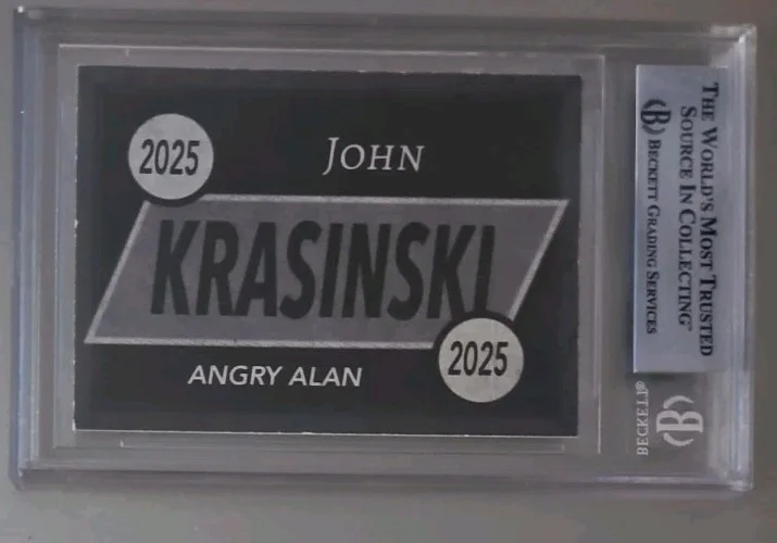John Krasinski — John Krasinski Custom Signed Card - Angry Alan - Beckett Encapsulated, image 4