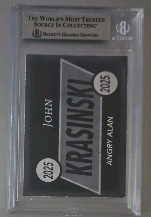 John Krasinski — John Krasinski Custom Signed Card - Angry Alan - Beckett Encapsulated, image 5