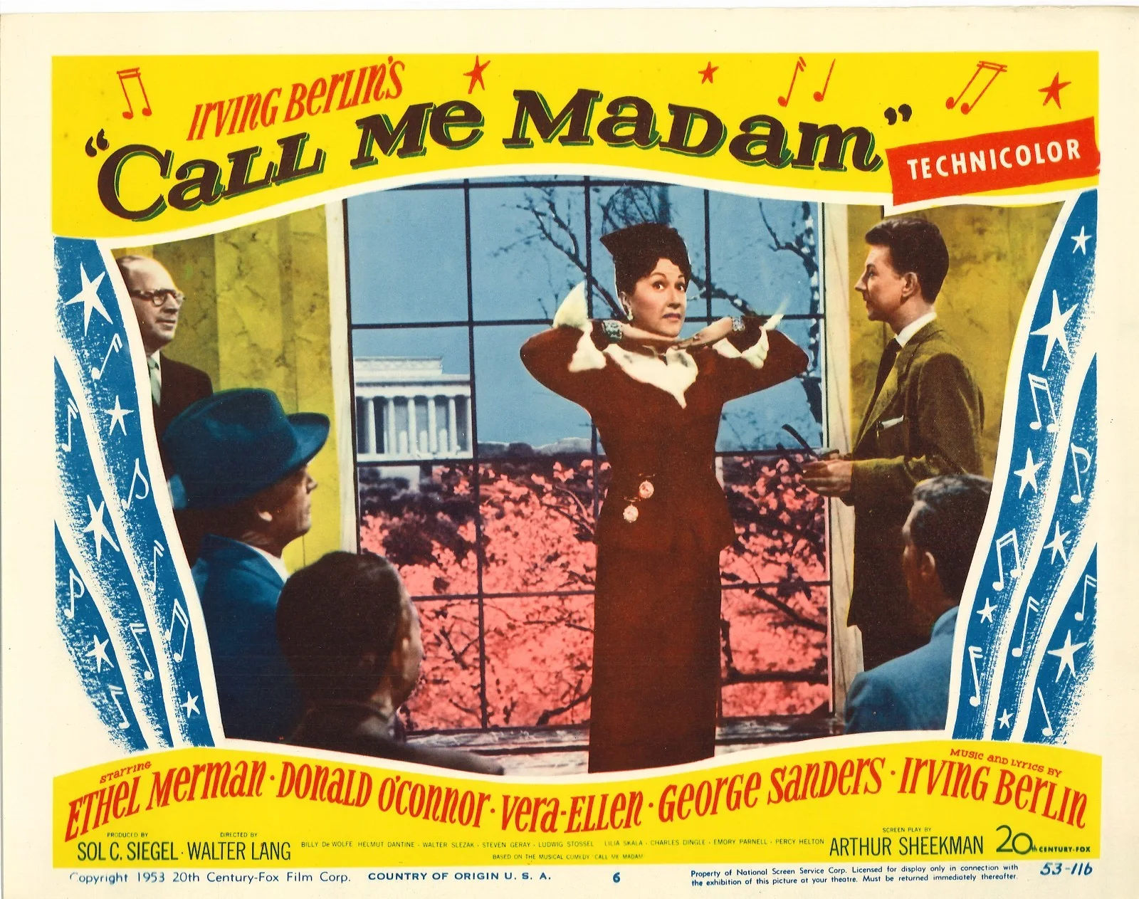 Call Me Madam 4x ORIGINAL US Lobby Cards Ethel Merman Irving Berlin 1953, изображение 2