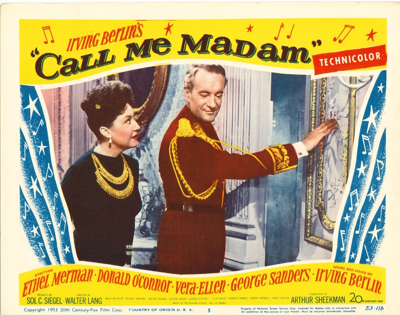 Call Me Madam 4x ORIGINAL US Lobby Cards Ethel Merman Irving Berlin 1953, изображение 3