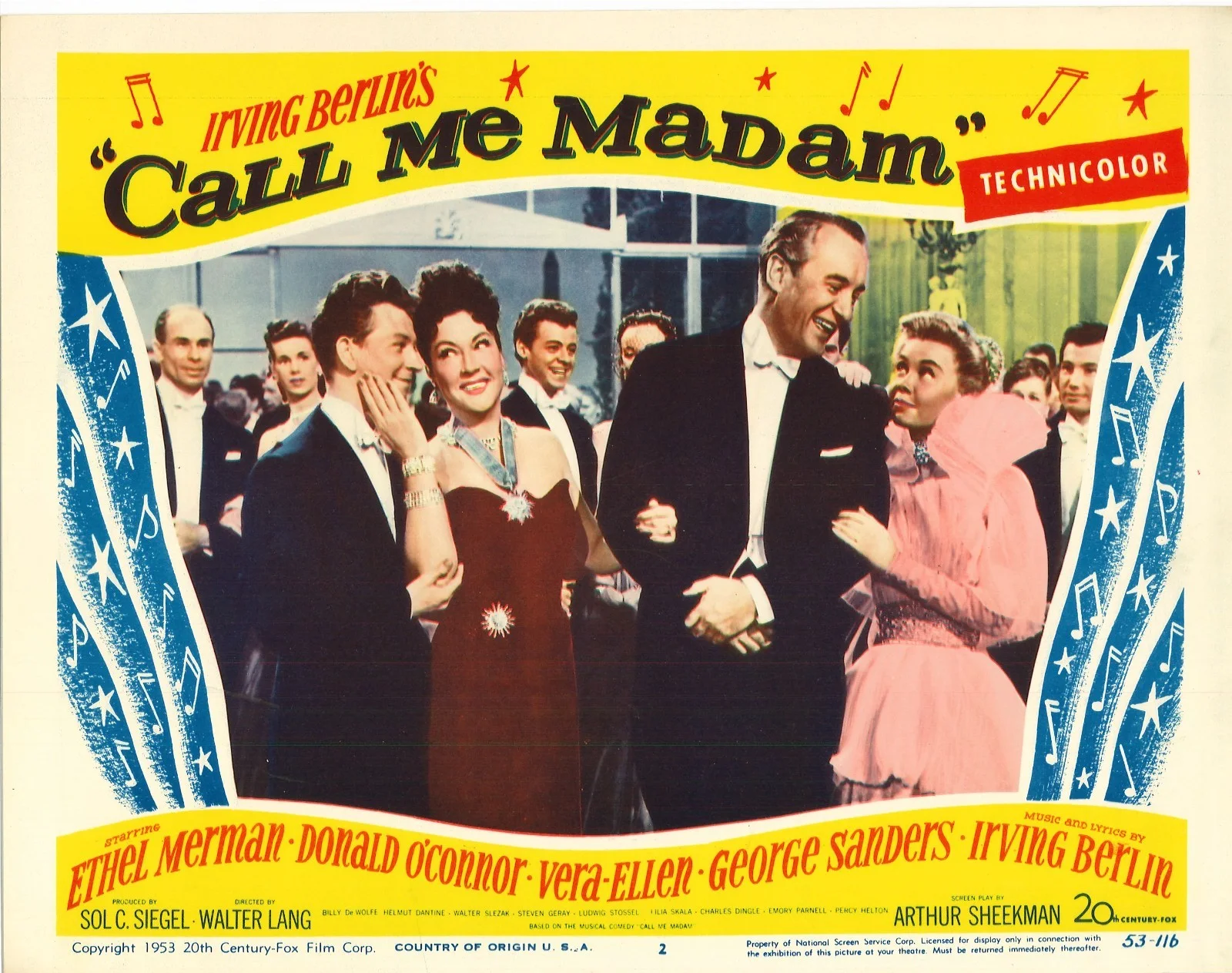 Call Me Madam 4x ORIGINAL US Lobby Cards Ethel Merman Irving Berlin 1953, изображение 5